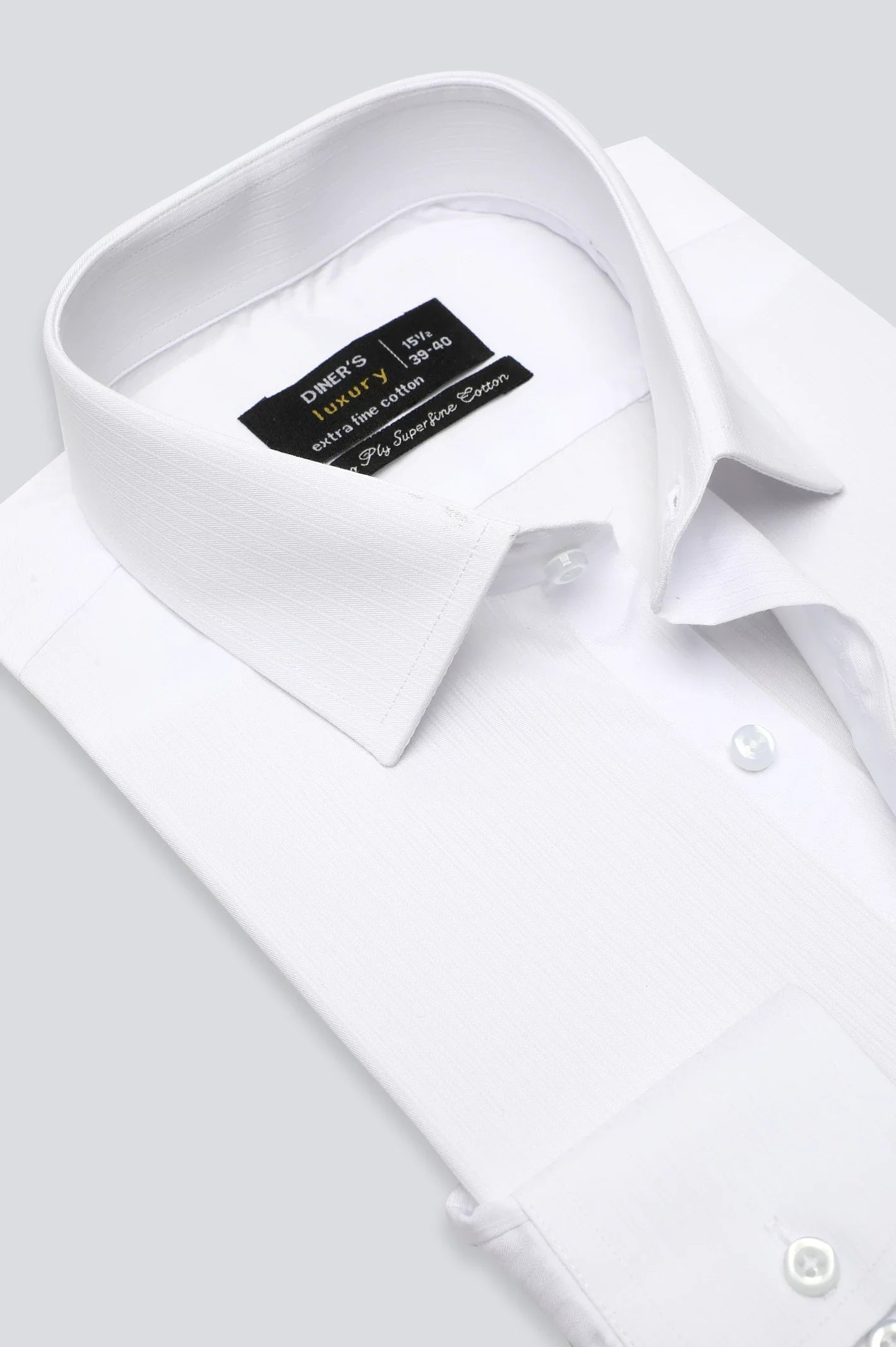 White Stripe Textured Formal Shirt