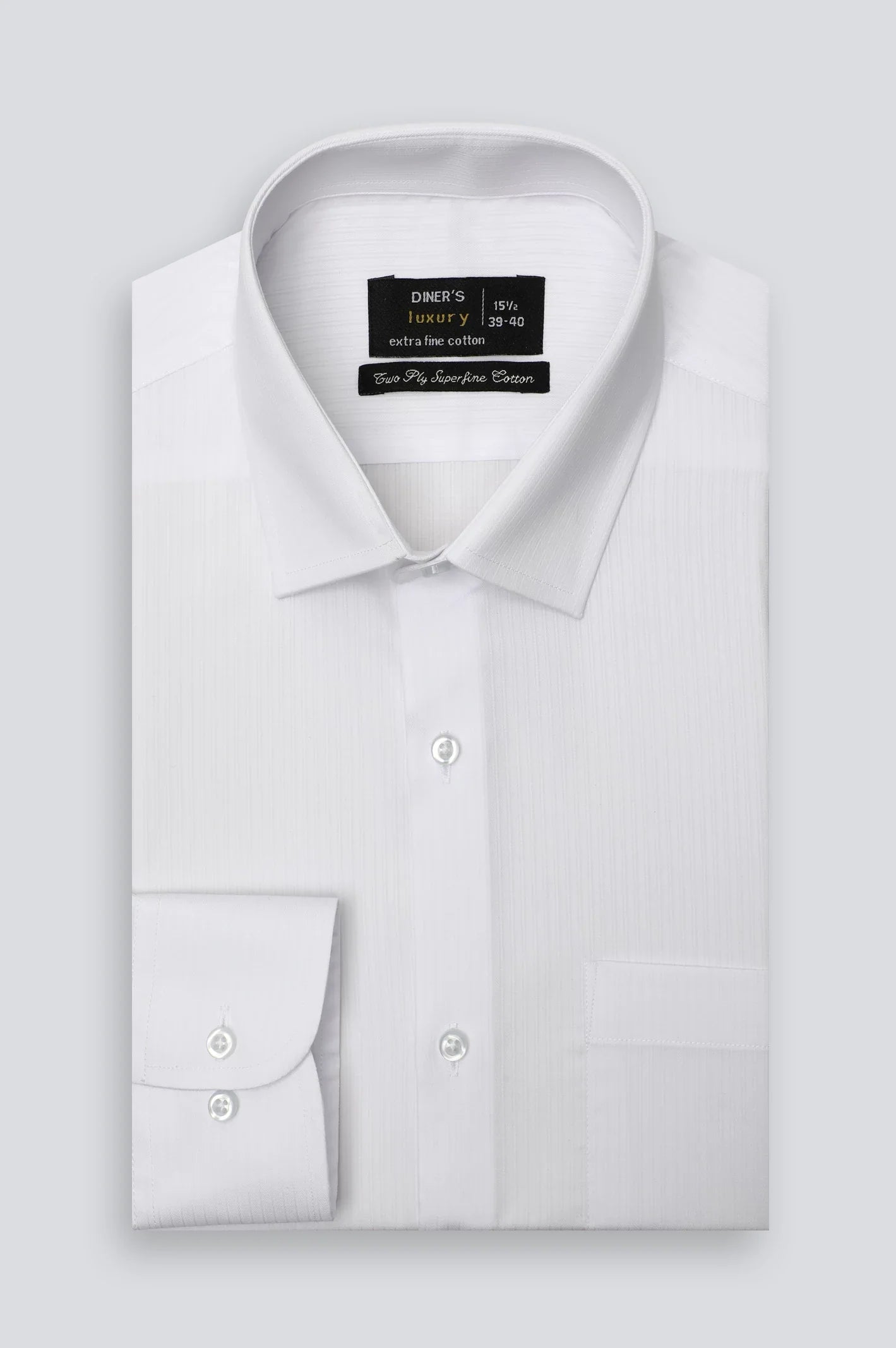 White Stripe Textured Formal Shirt