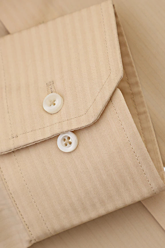Fawn Self Striped Formal Shirt
