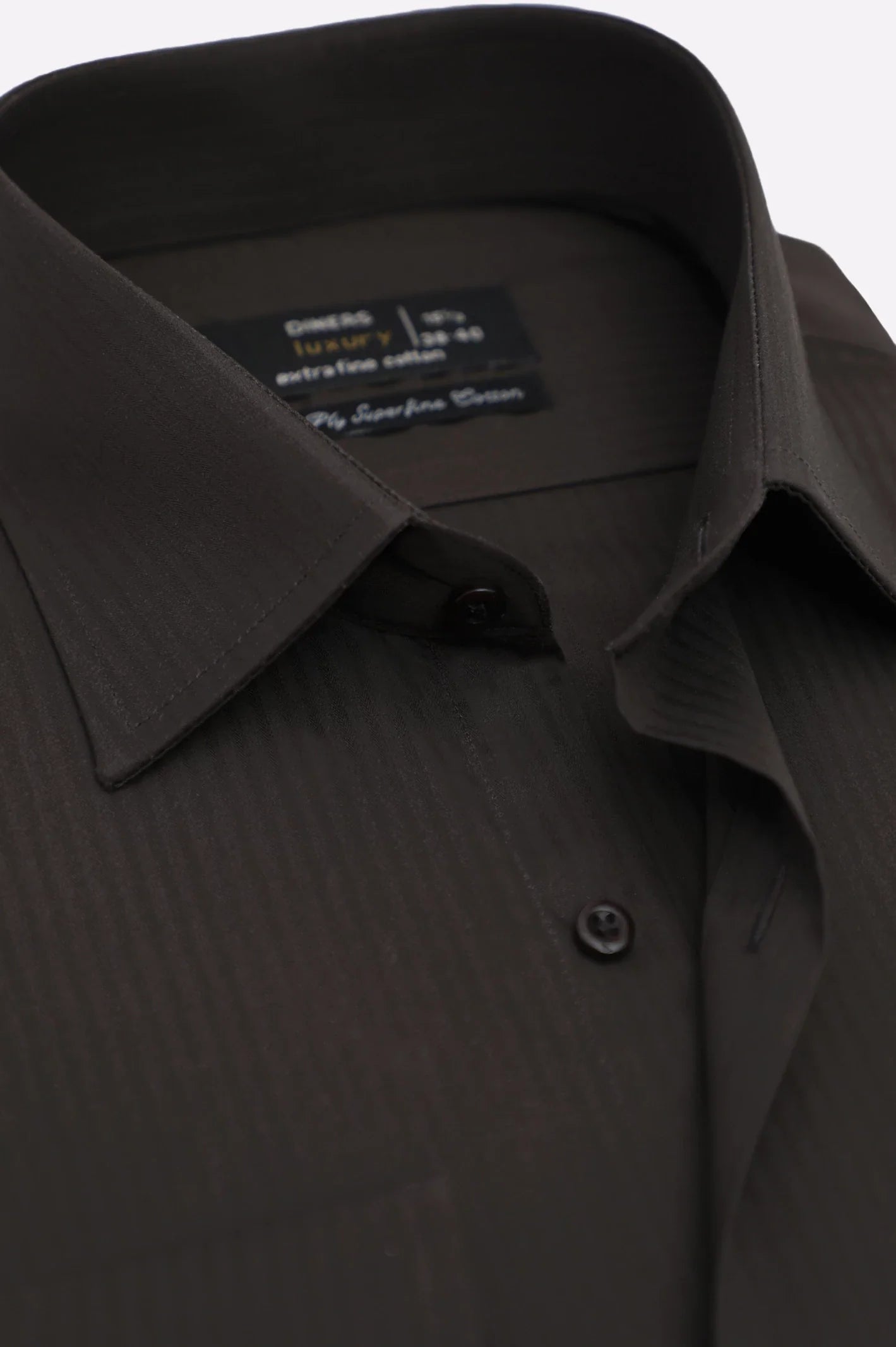 Brown Stripe Textured Formal Shirt