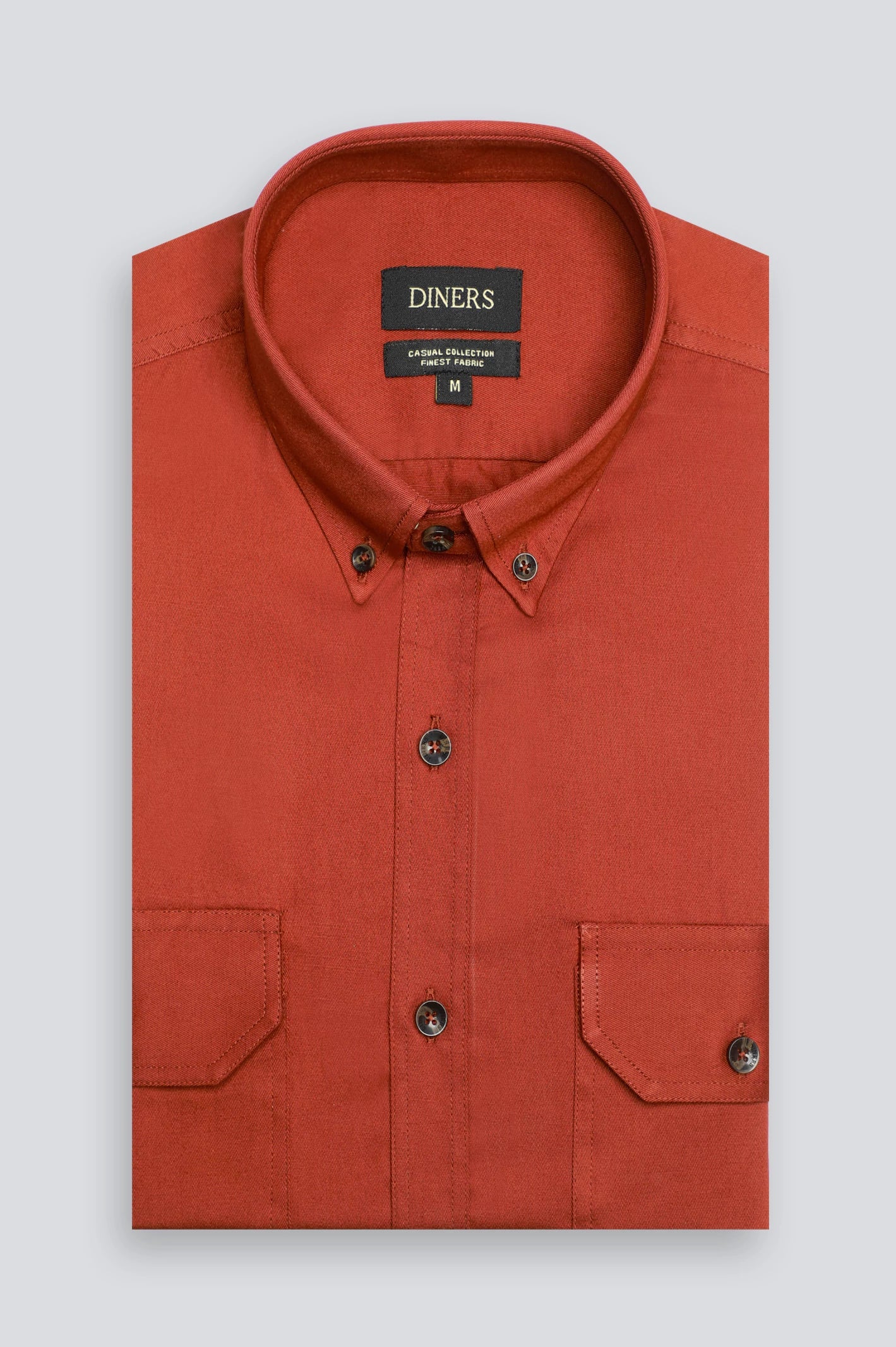 Rust Plain Casual Shirt