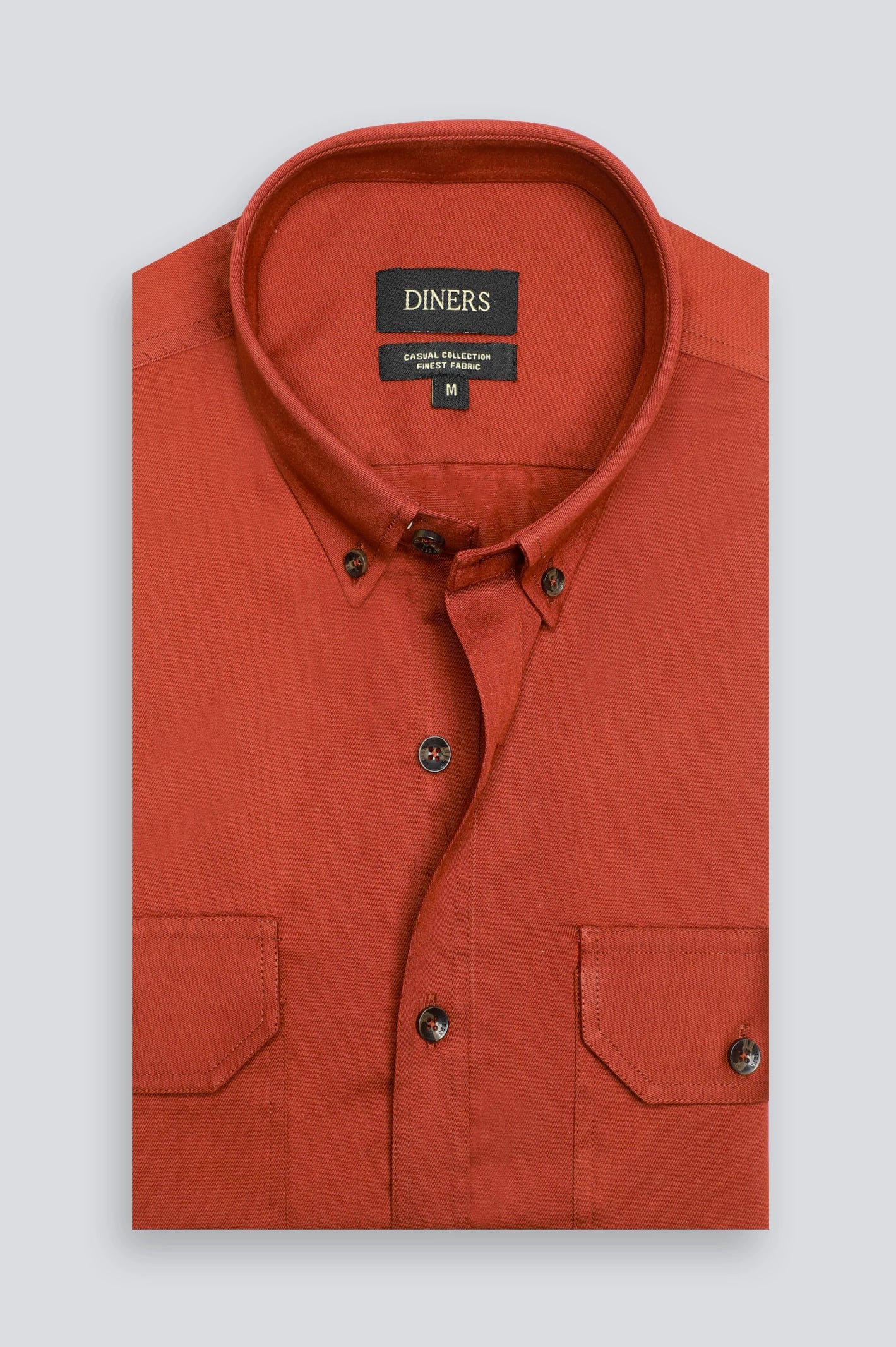 Rust Plain Casual Shirt