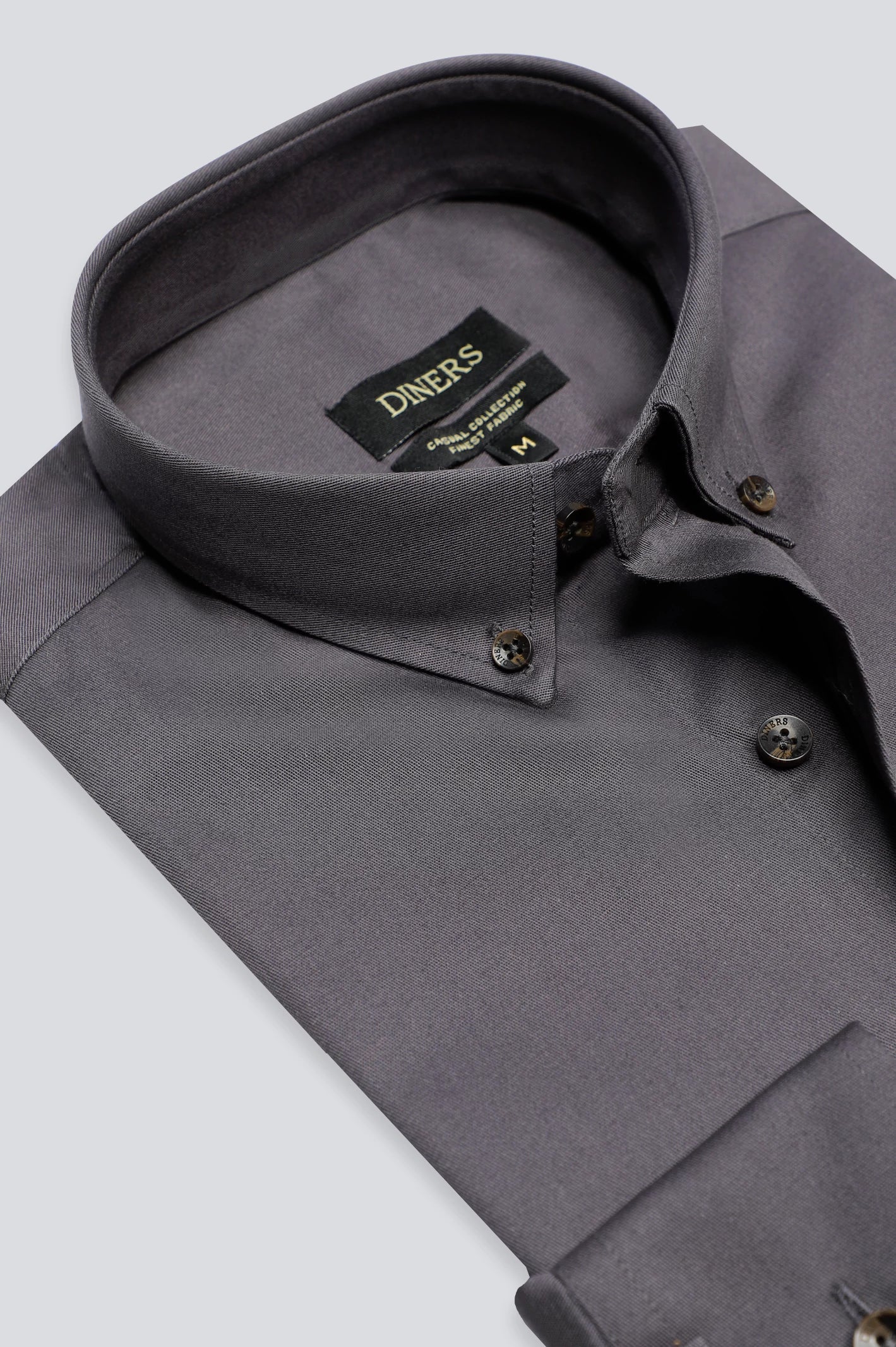 Dark Grey Plain Casual Shirt