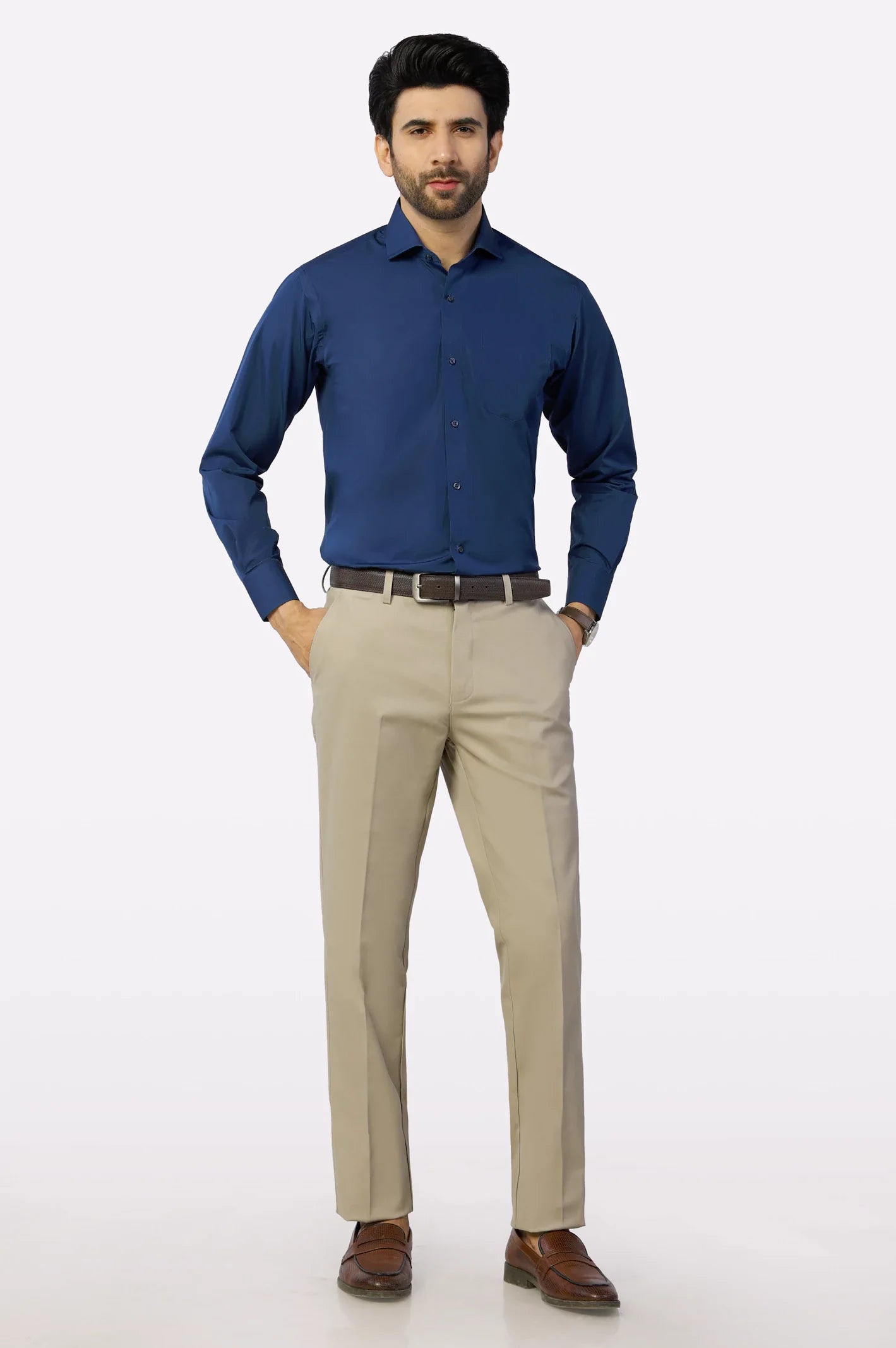 Navy Blue Plain Formal Autograph Shirt