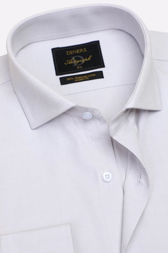 Light Grey Self Formal Autograph Shirt