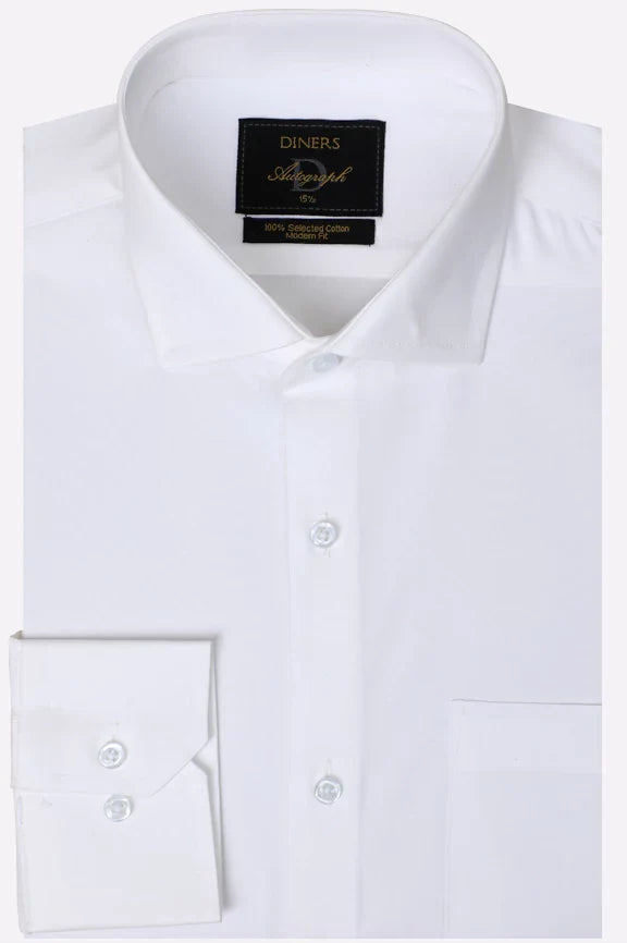 White Self Texture Formal Autograph Shirt