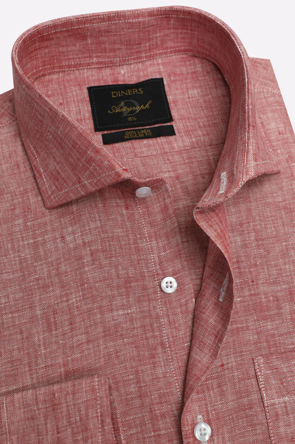 Red Formal Autograph Linen Shirt