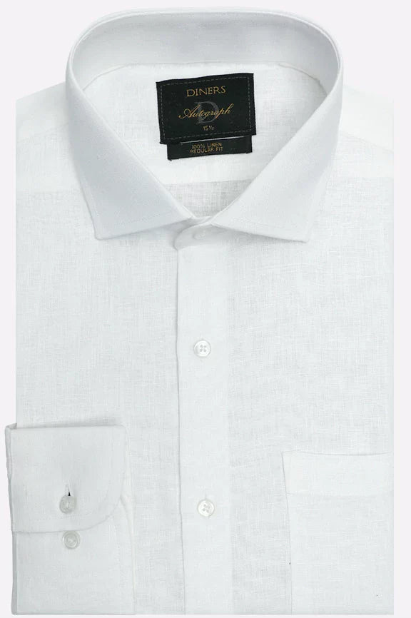 White Formal Autograph Linen Shirt