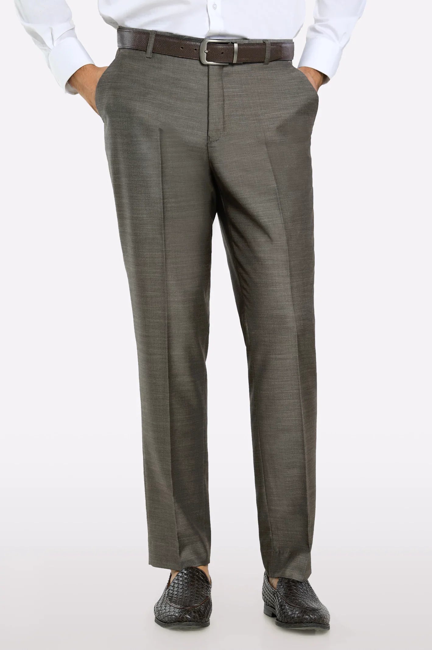 Brown Regular Fit Formal Trouser