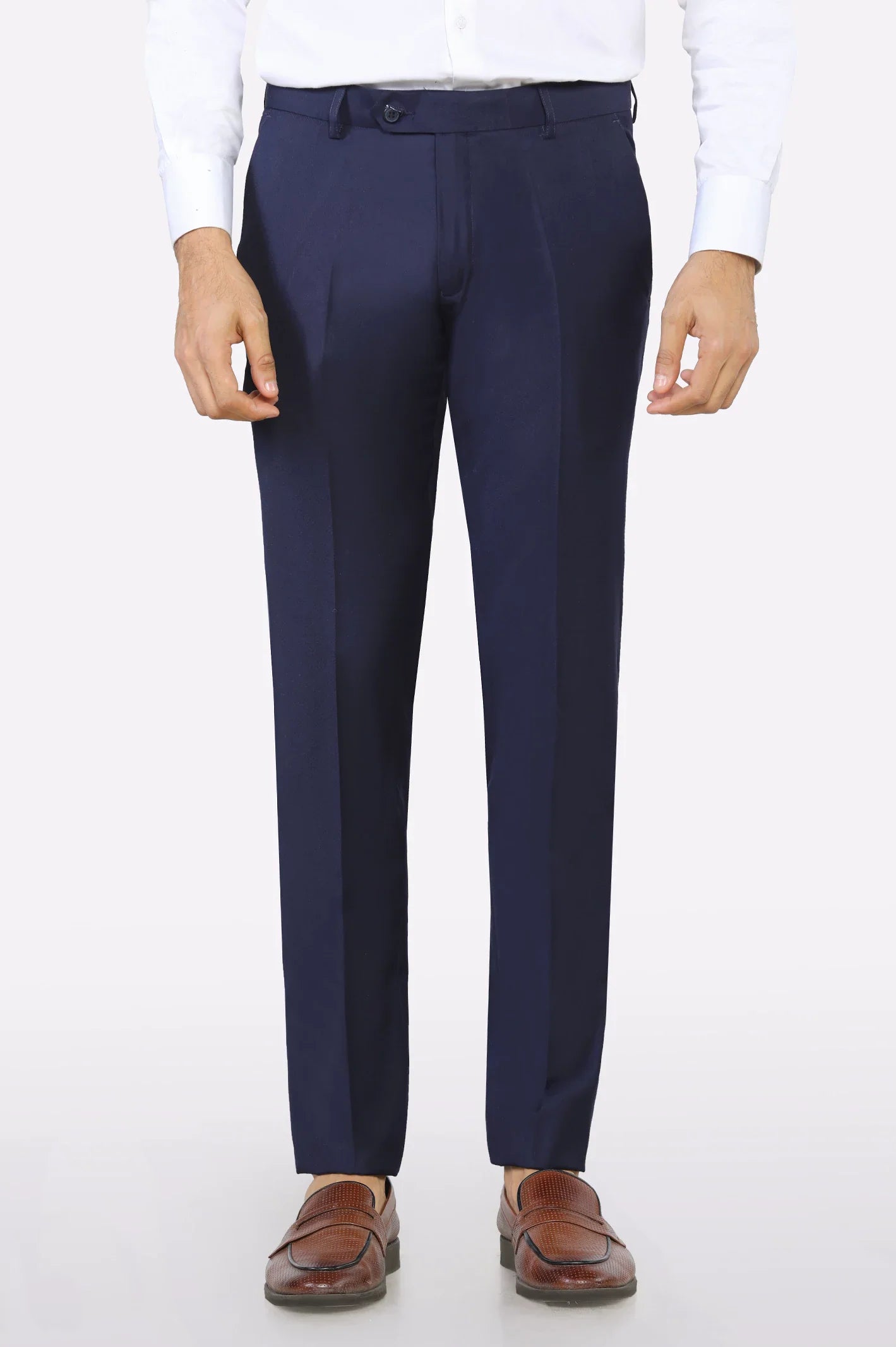 Blue Slim Fit Formal Trouser