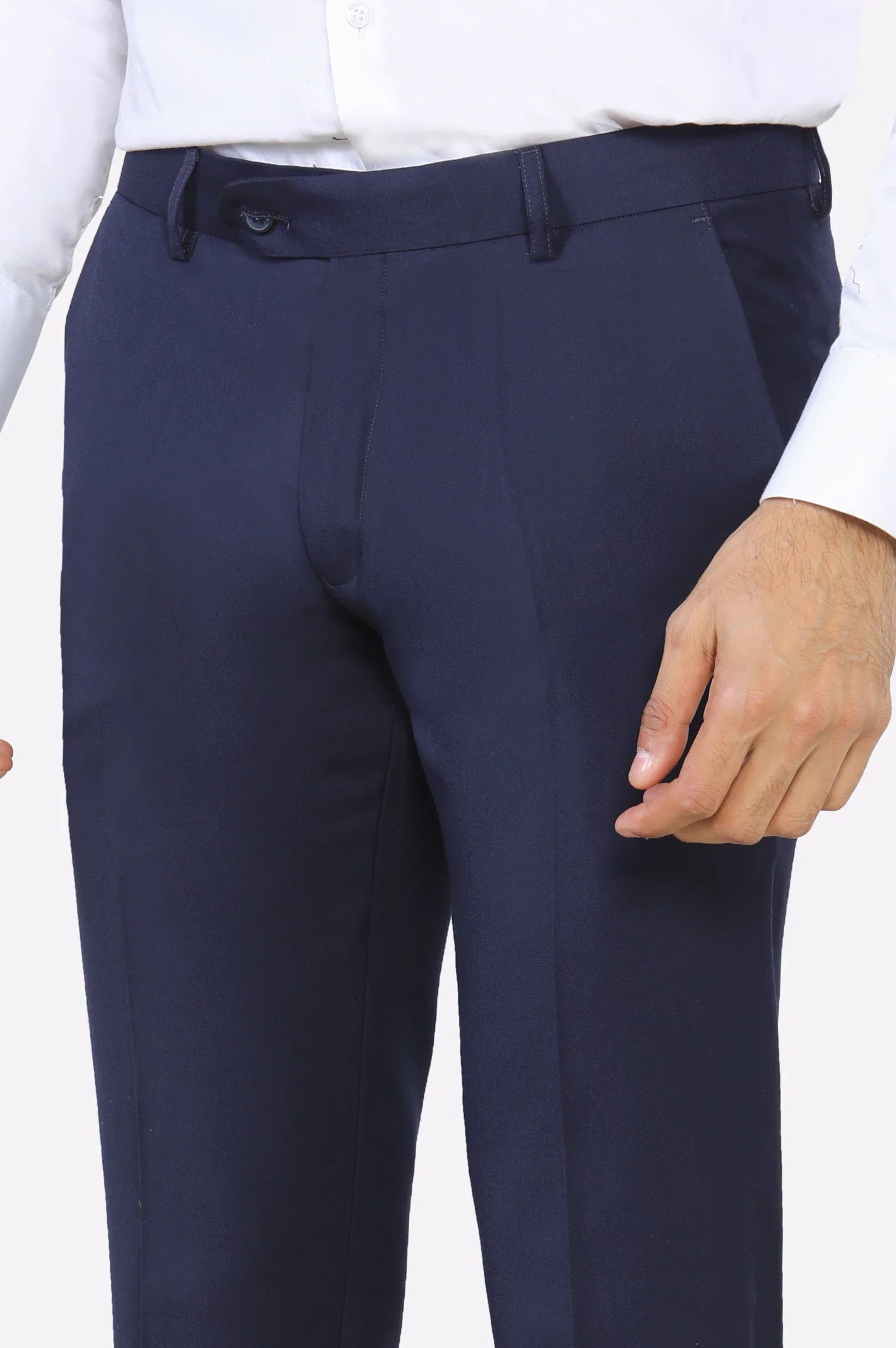 Blue Slim Fit Formal Trouser