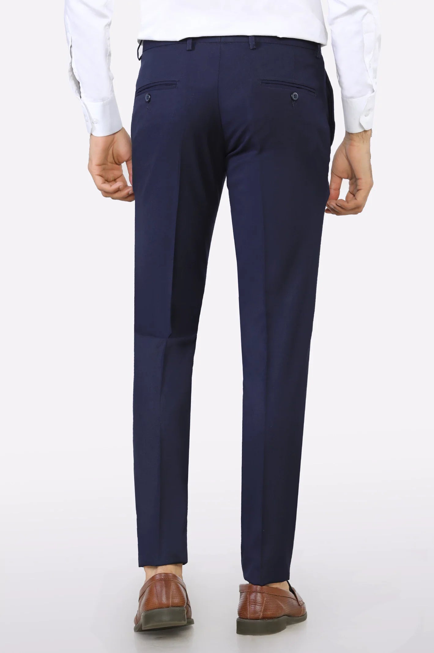 Blue Slim Fit Formal Trouser