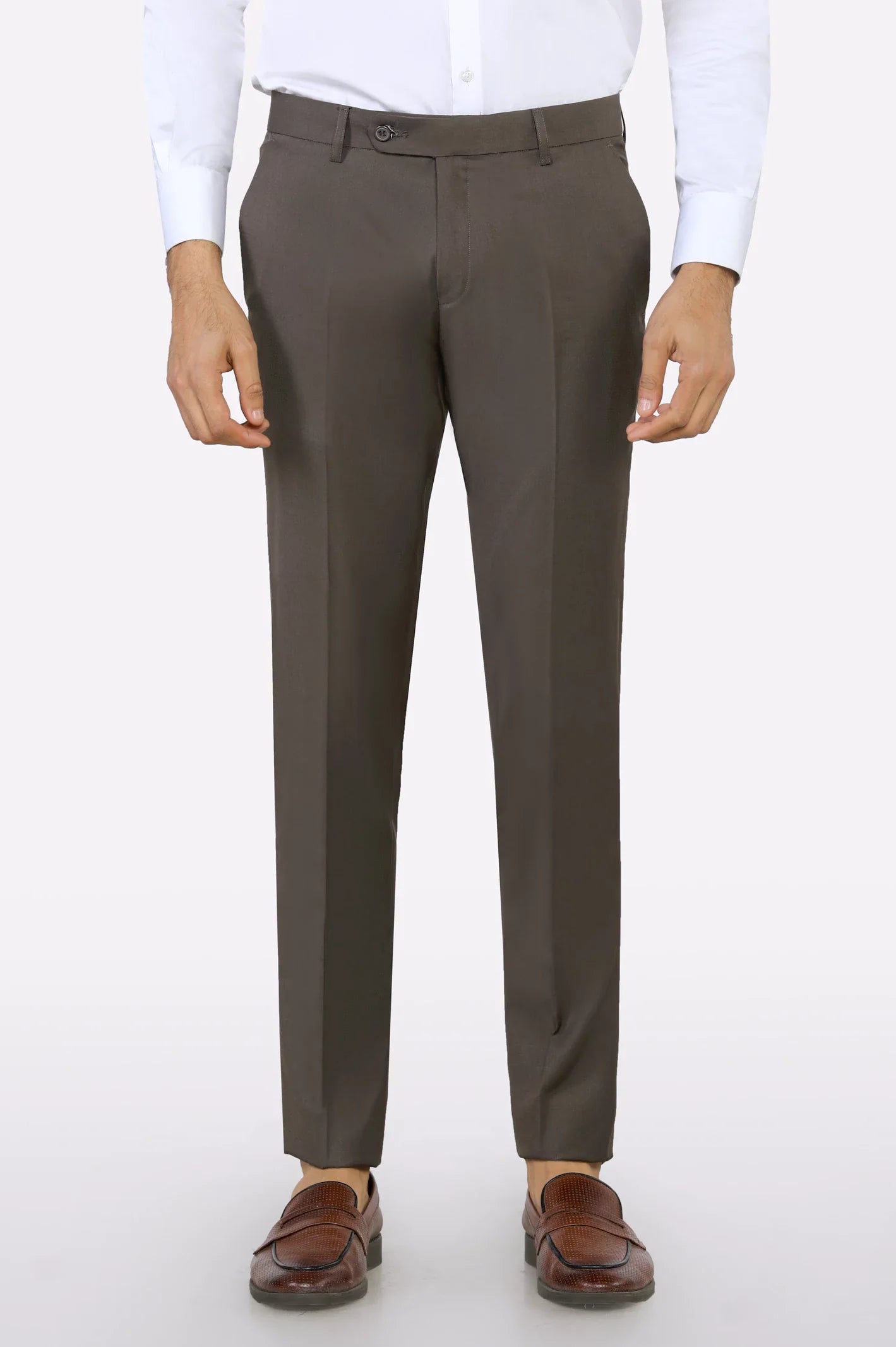 Dark Brown Slim Fit Formal Trouser