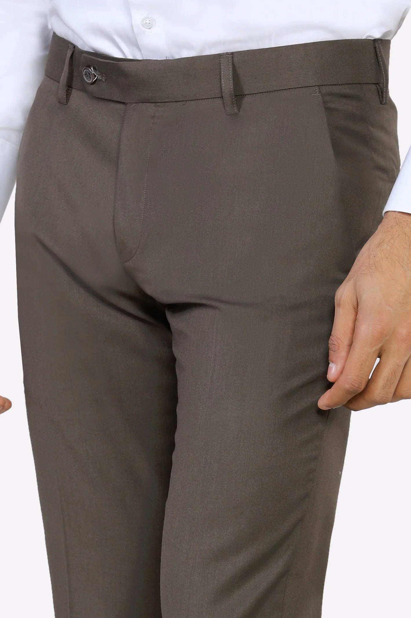 Dark Brown Slim Fit Formal Trouser