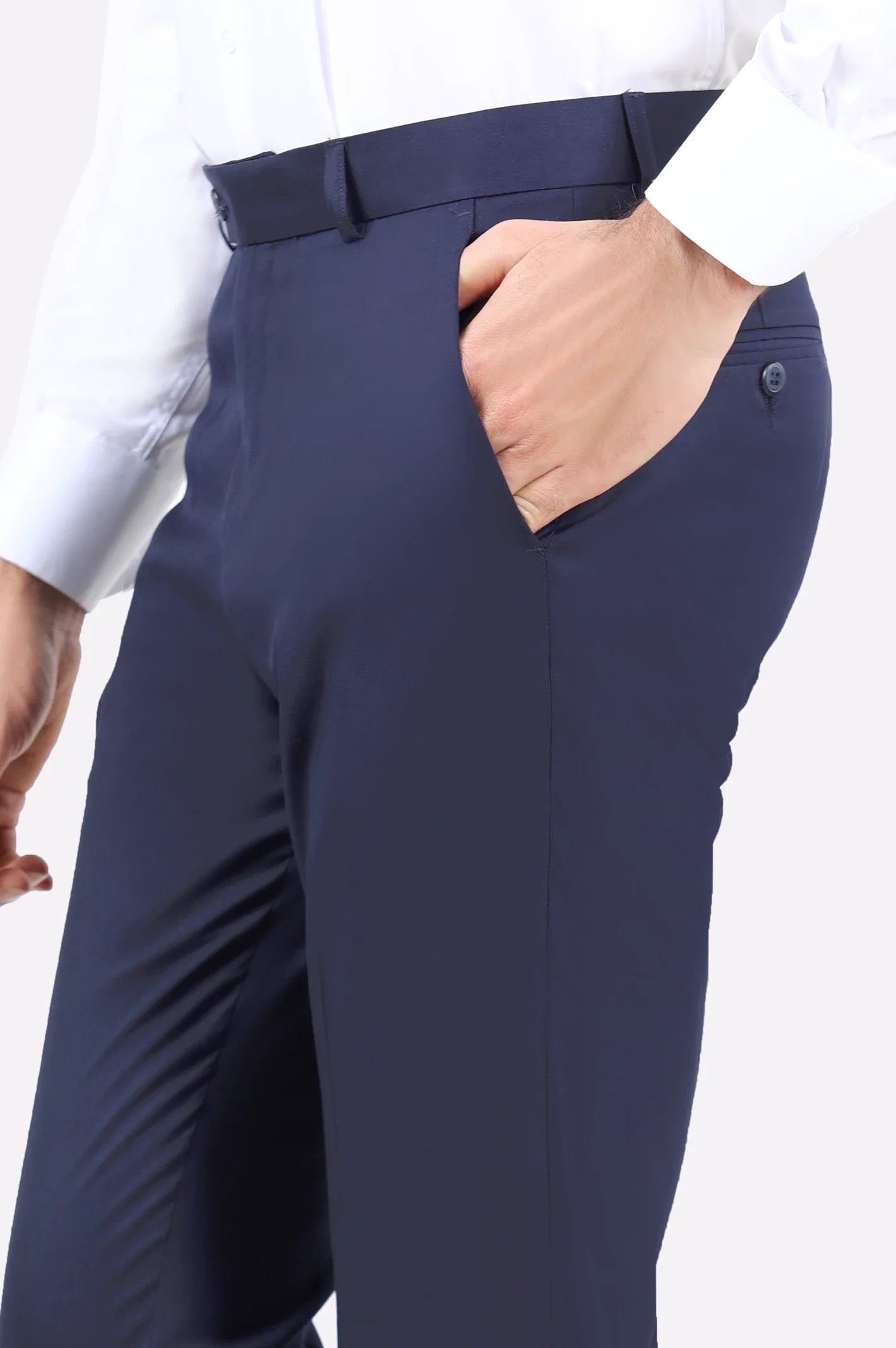 Blue Regular Fit Formal Trouser