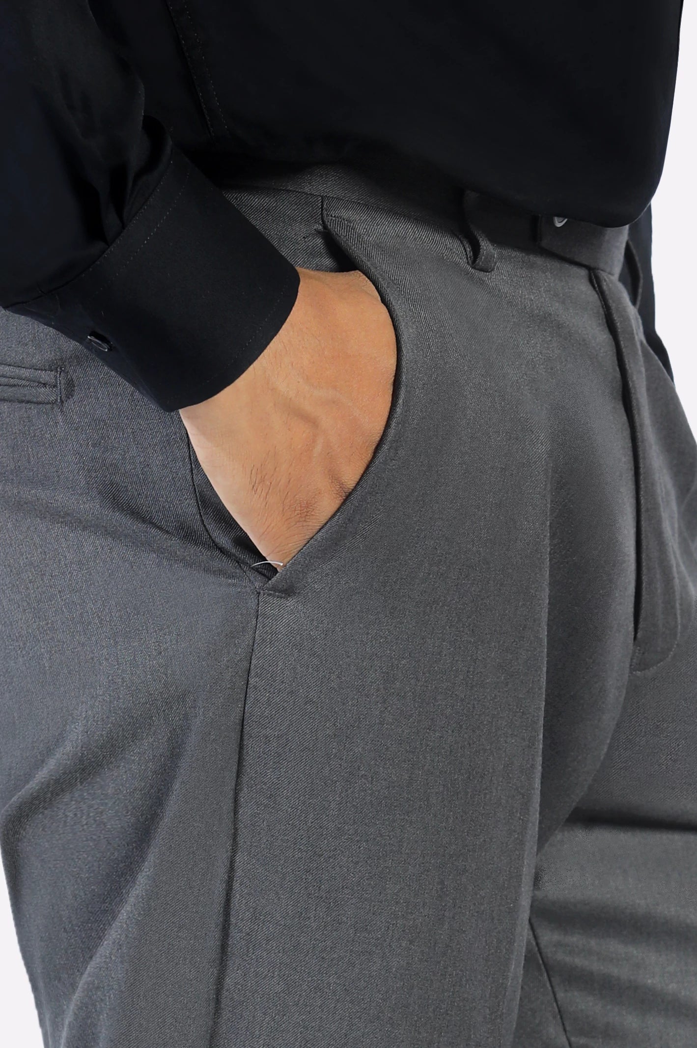 Dark Grey Regular Fit Formal Trouser