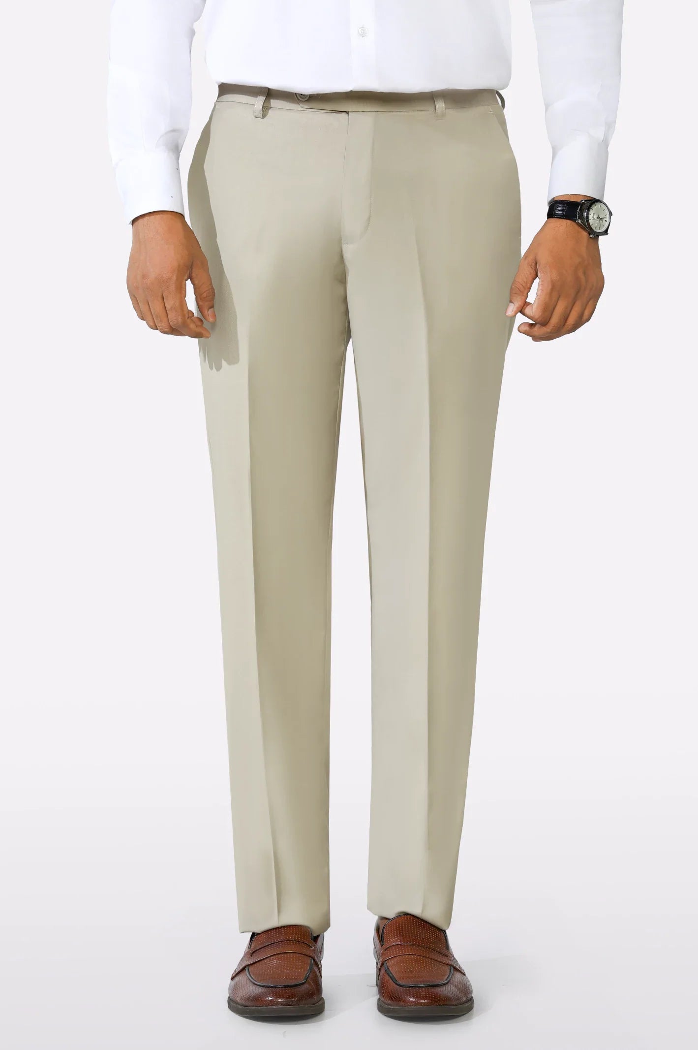 Sand Regular Fit Formal Trouser