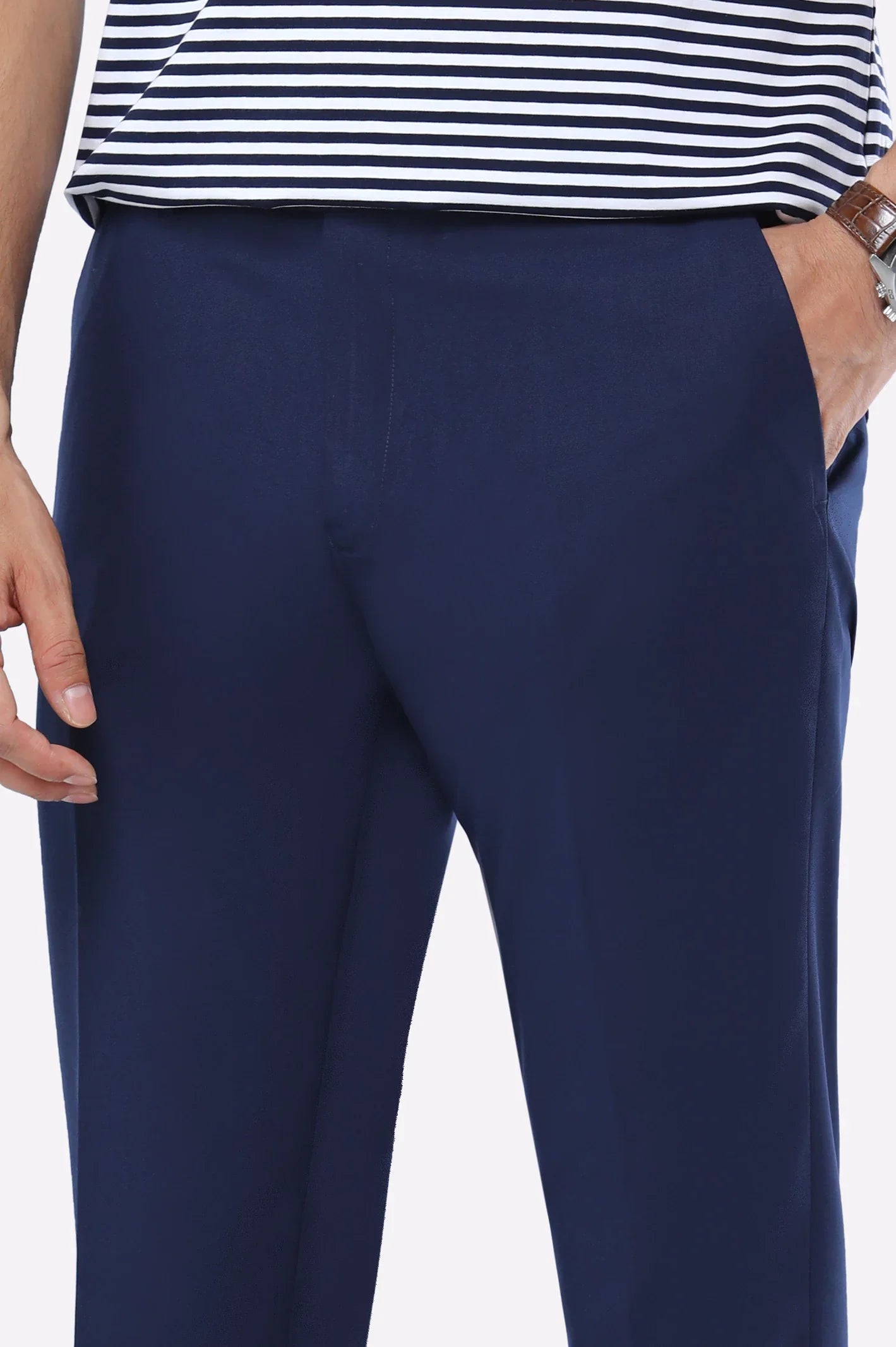 Navy Blue Slim Fit Formal Trouser