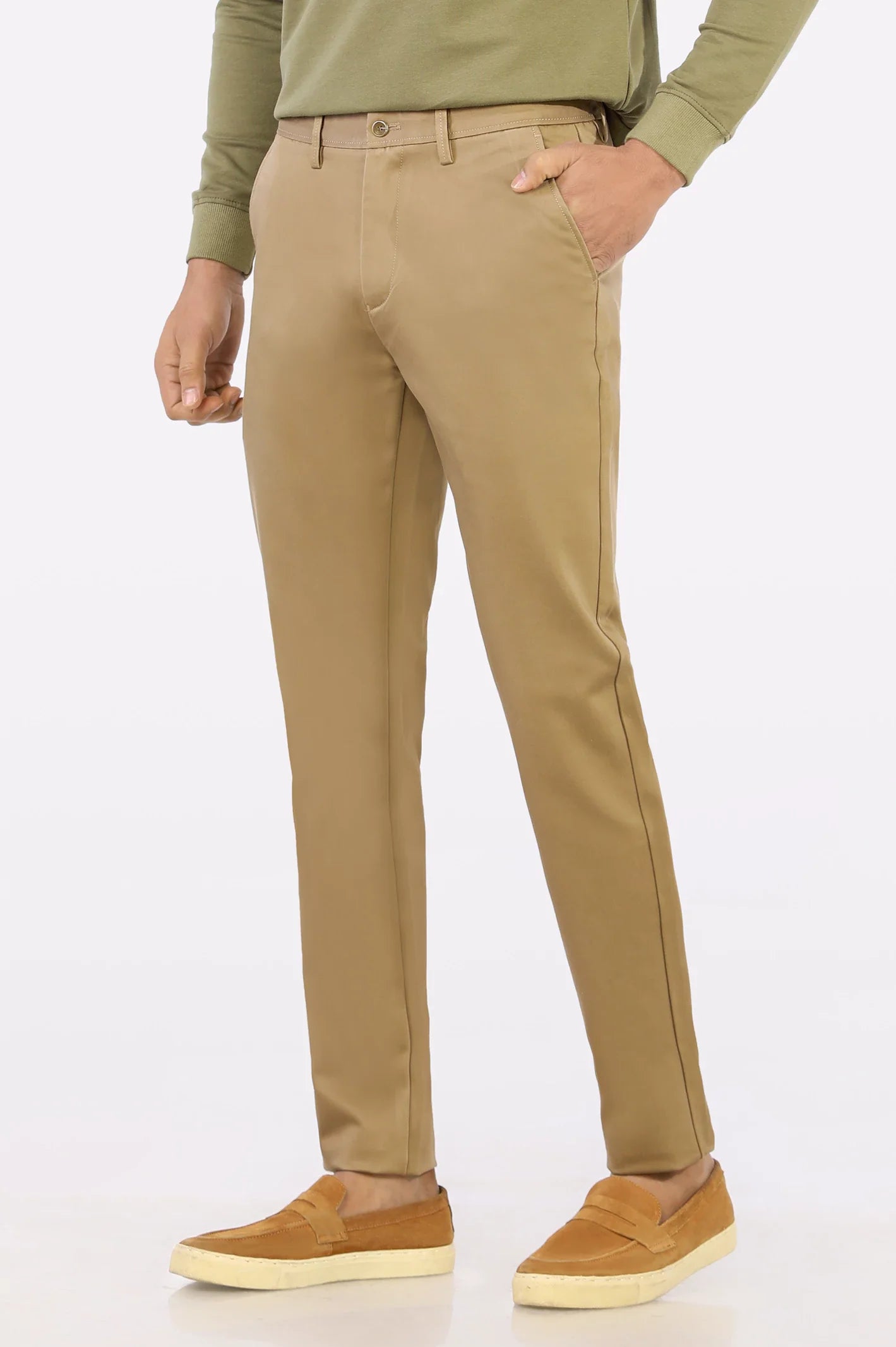 Dark Brown Smart Fit Cotton Chino