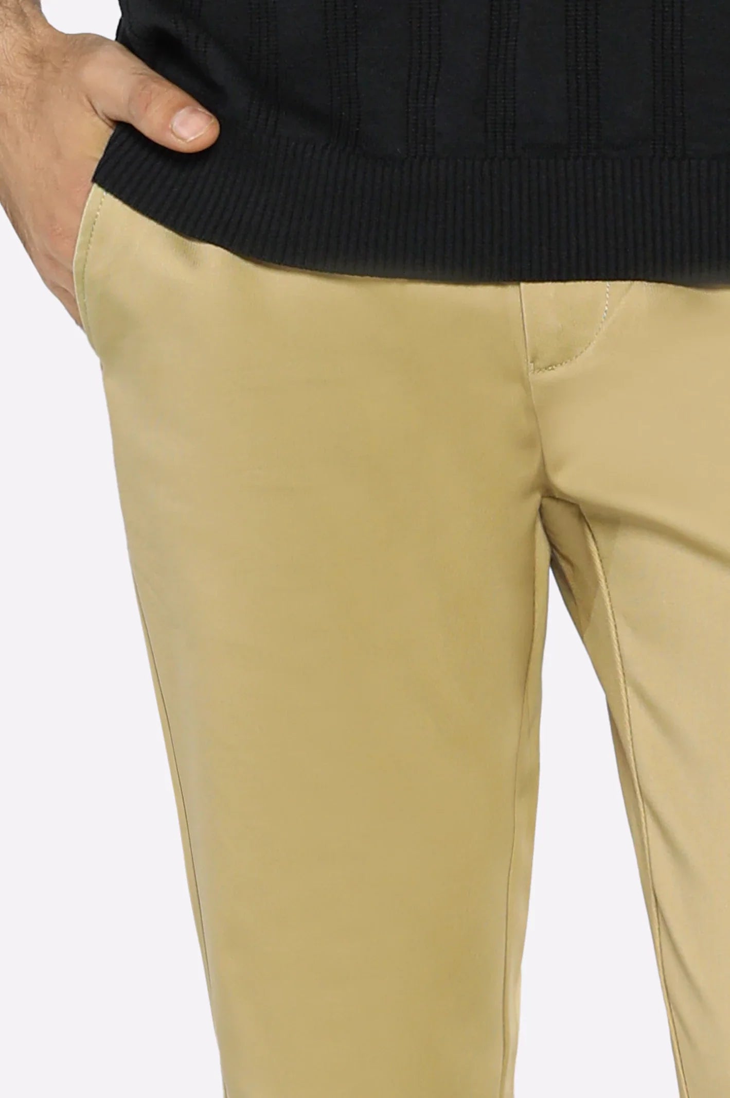Beige Smart Fit Cotton Chino