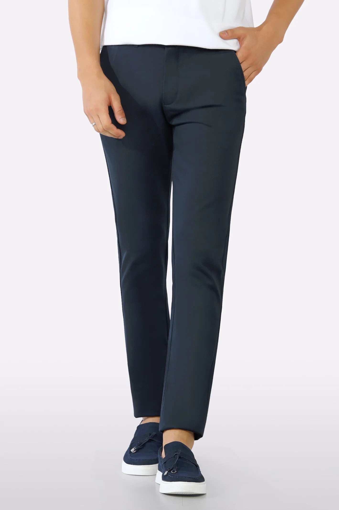 Dark Blue Smart Fit Cotton Chino