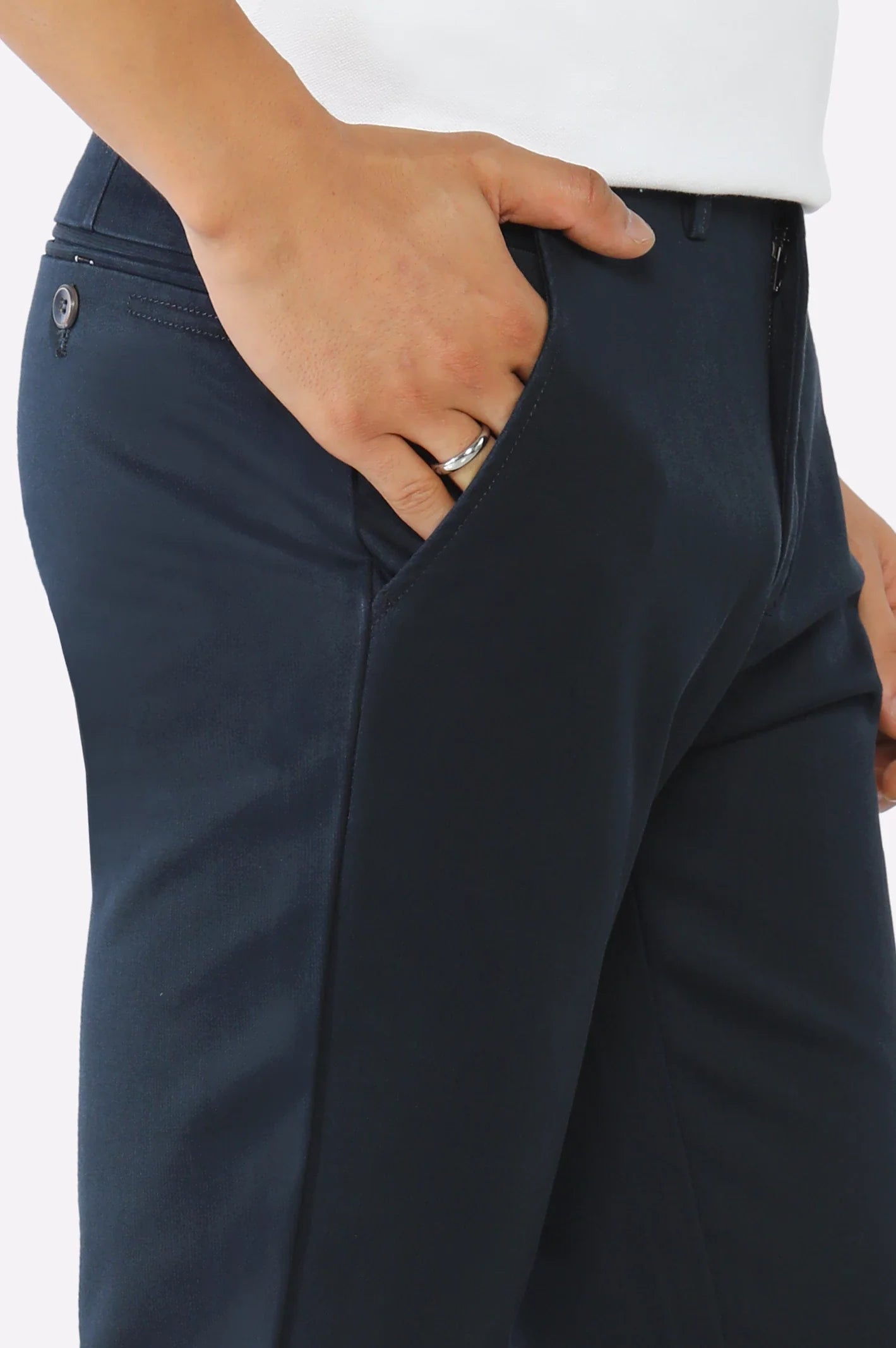 Dark Blue Smart Fit Cotton Chino