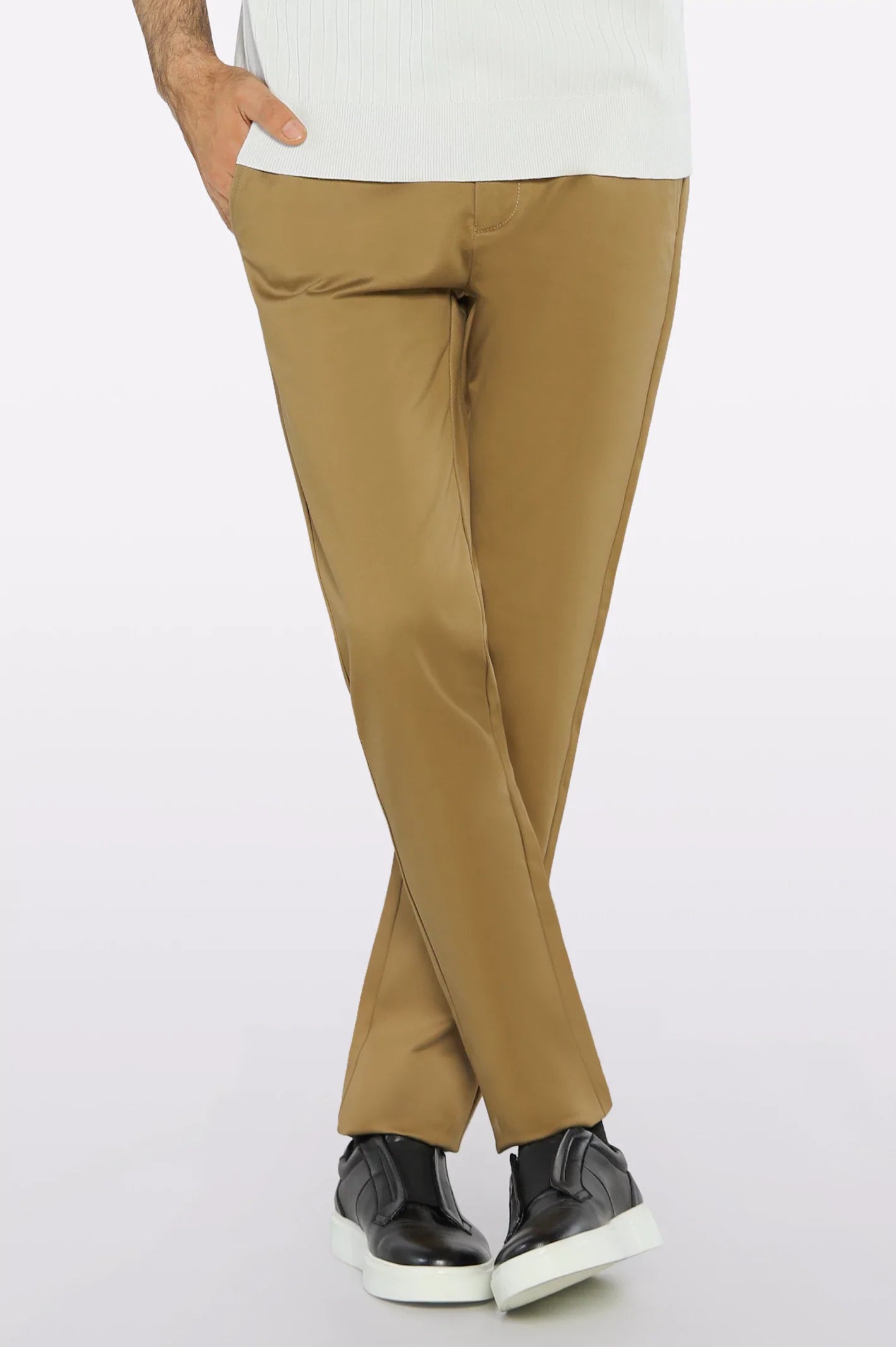 Light Brown Smart Fit Cotton Chino