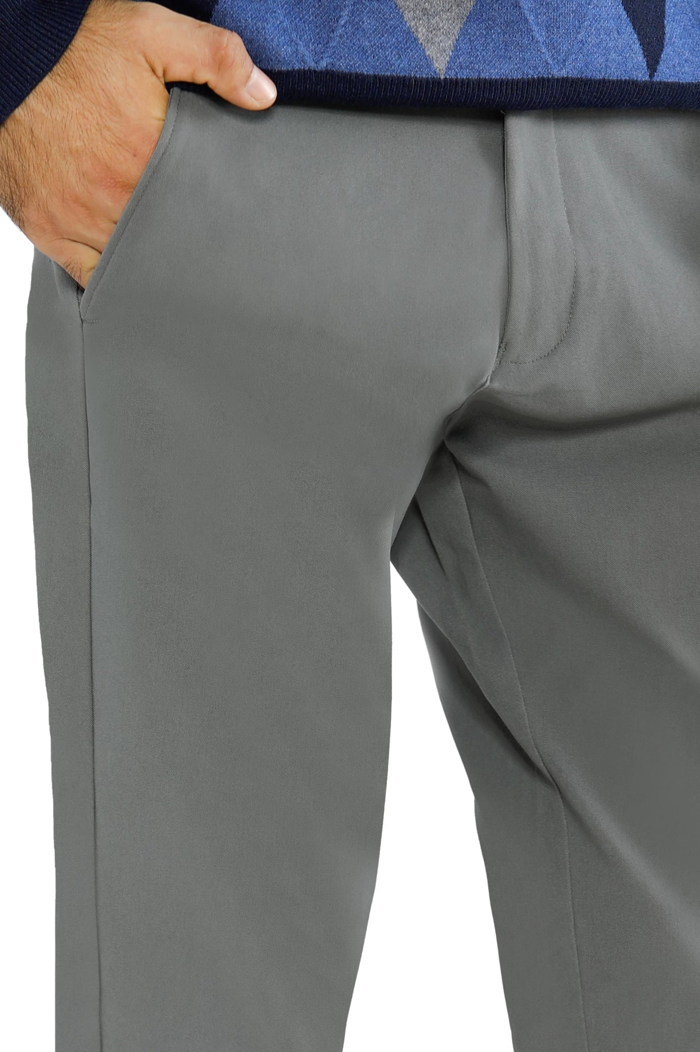 Grey Smart Fit Cotton Chino