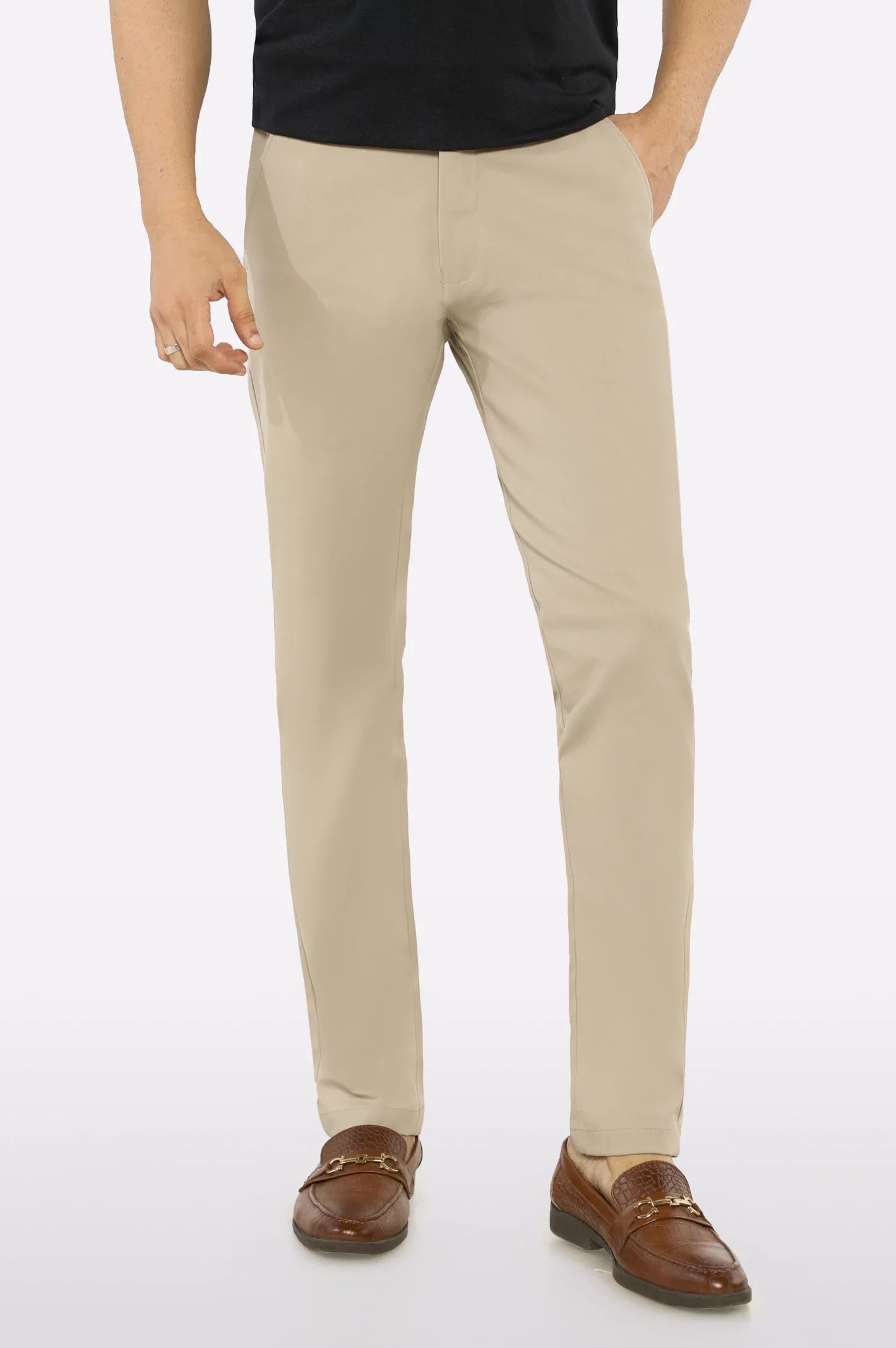 Khaki Smart Fit Cotton Chino