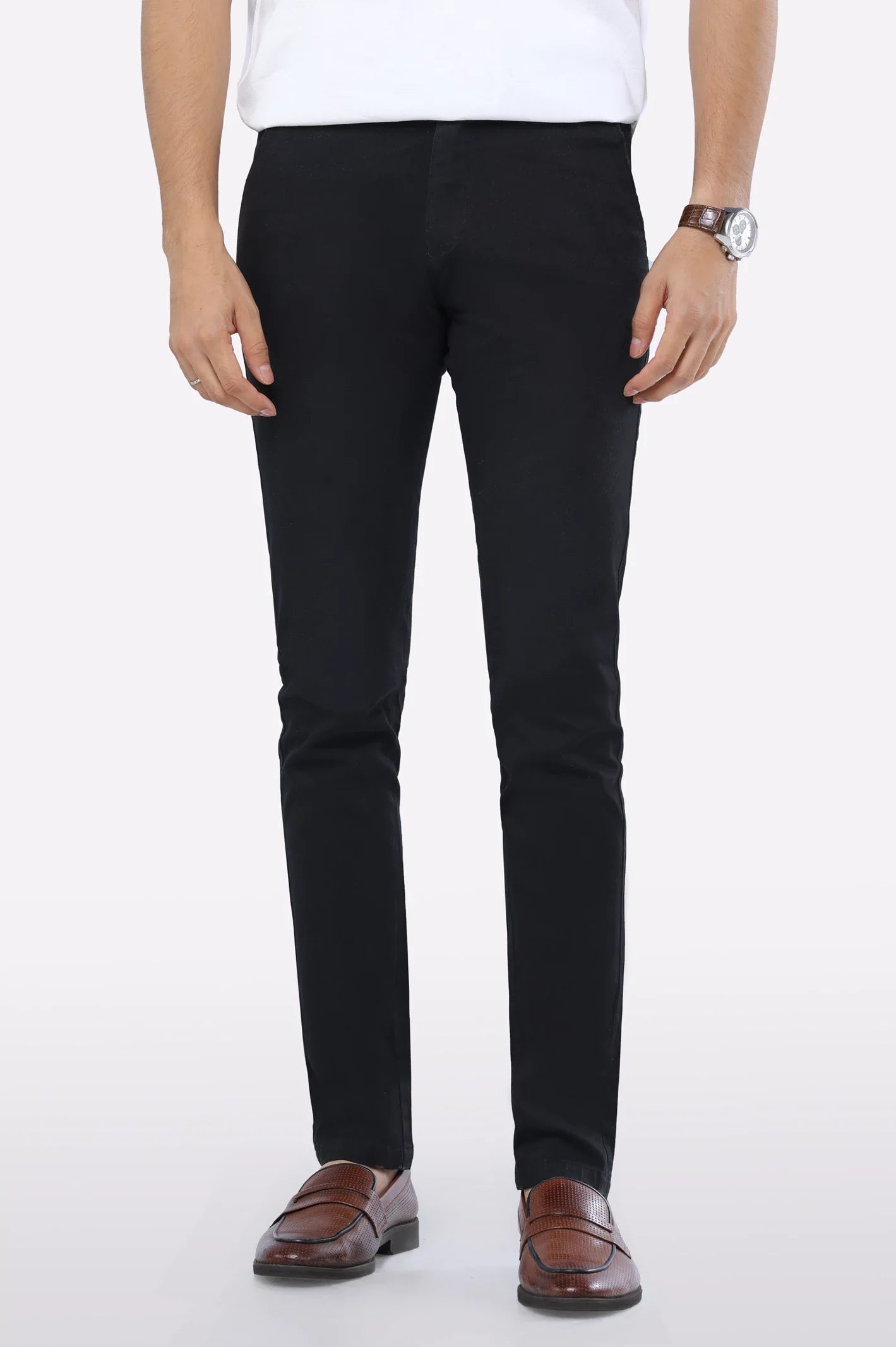 Black Smart Fit Cotton Chino