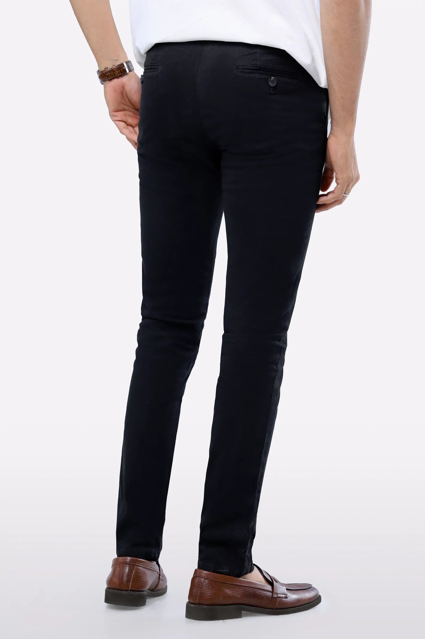 Black Smart Fit Cotton Chino