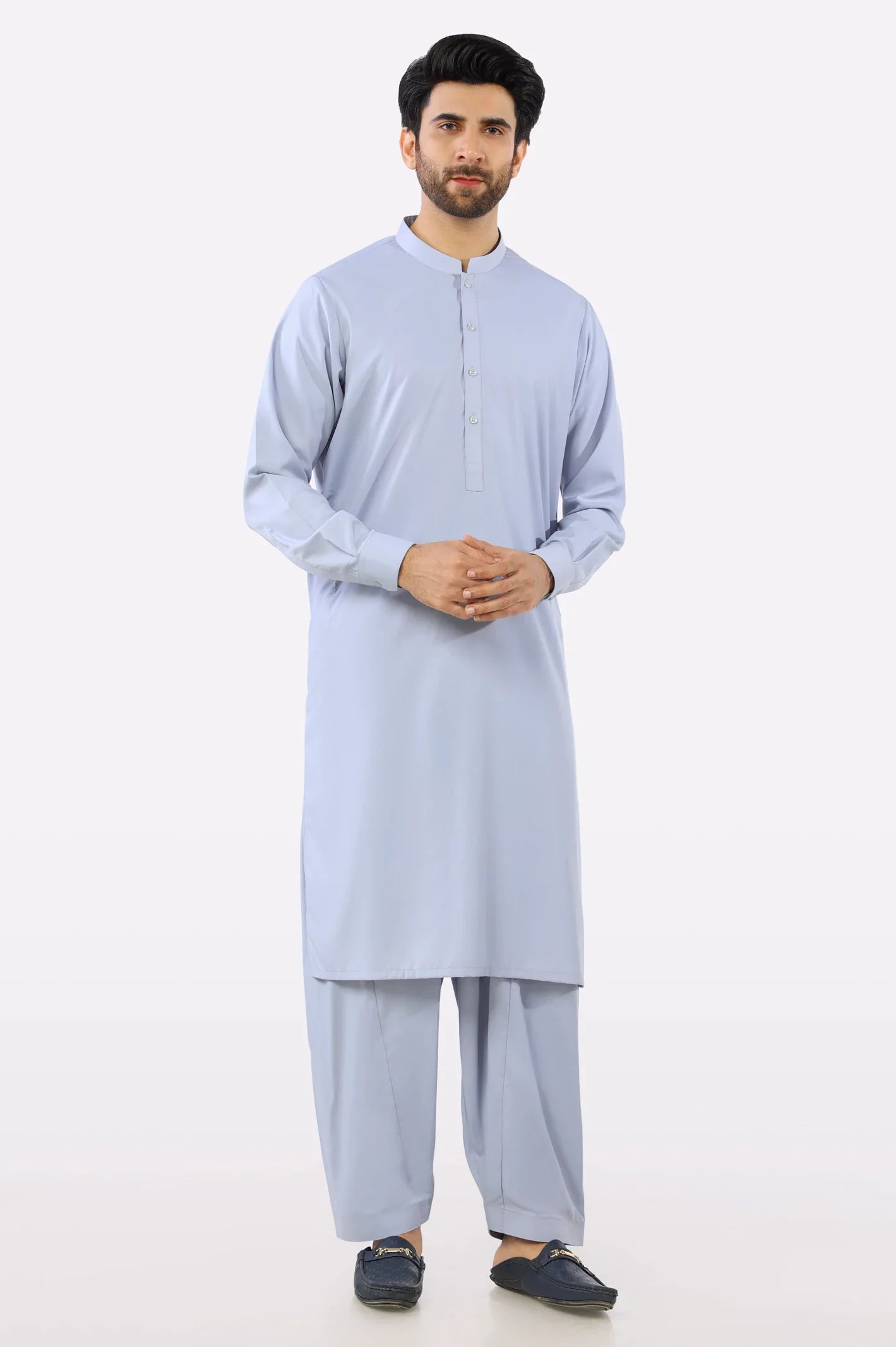 Light Grey Wash & Wear Shalwar Kameez