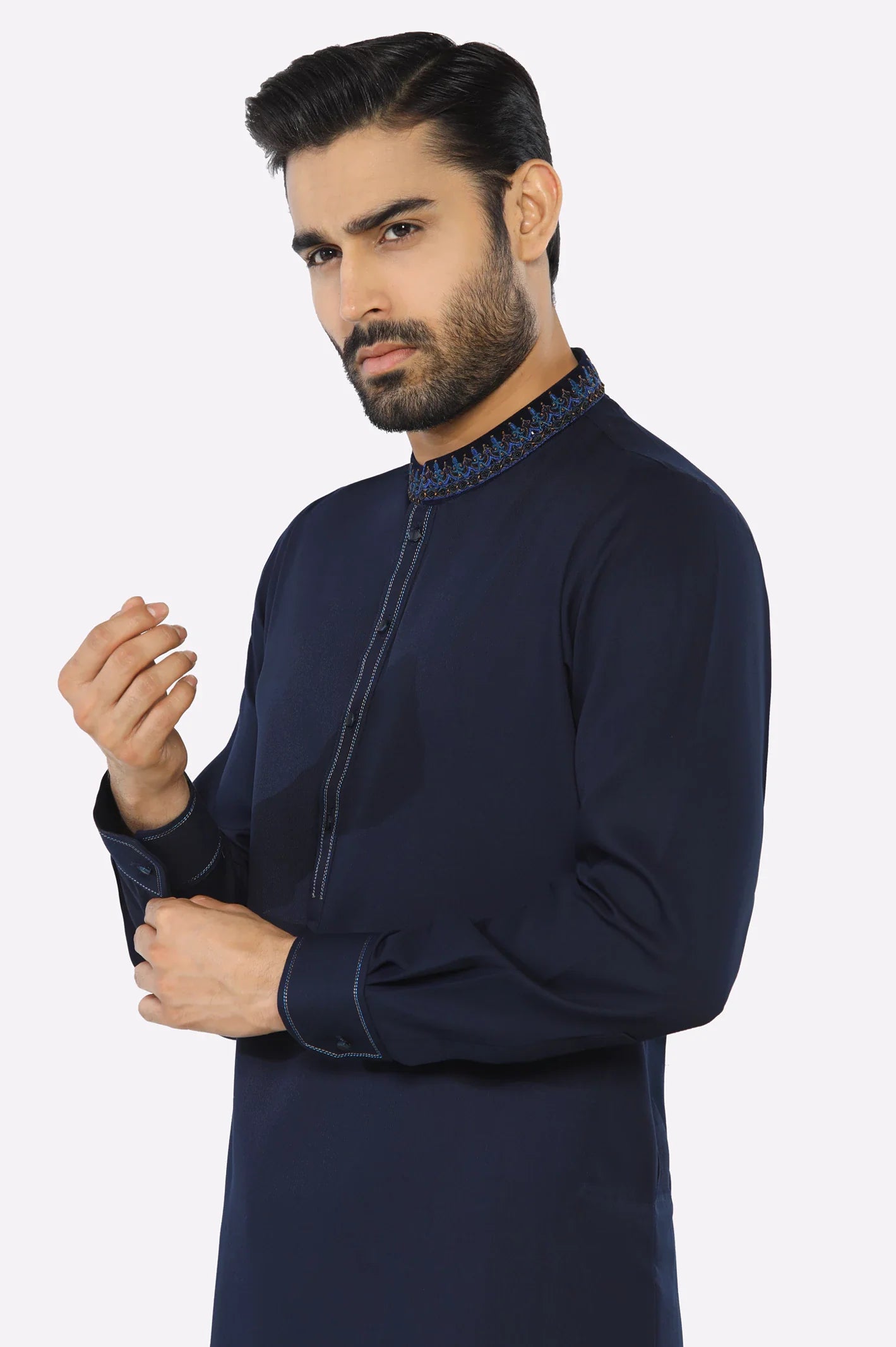 Navy Blue Wash & Wear Shalwar Kameez