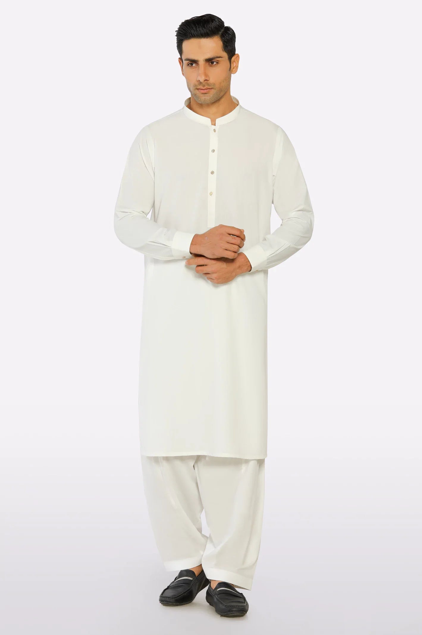 Off White Wash & Wear Shalwar Kameez