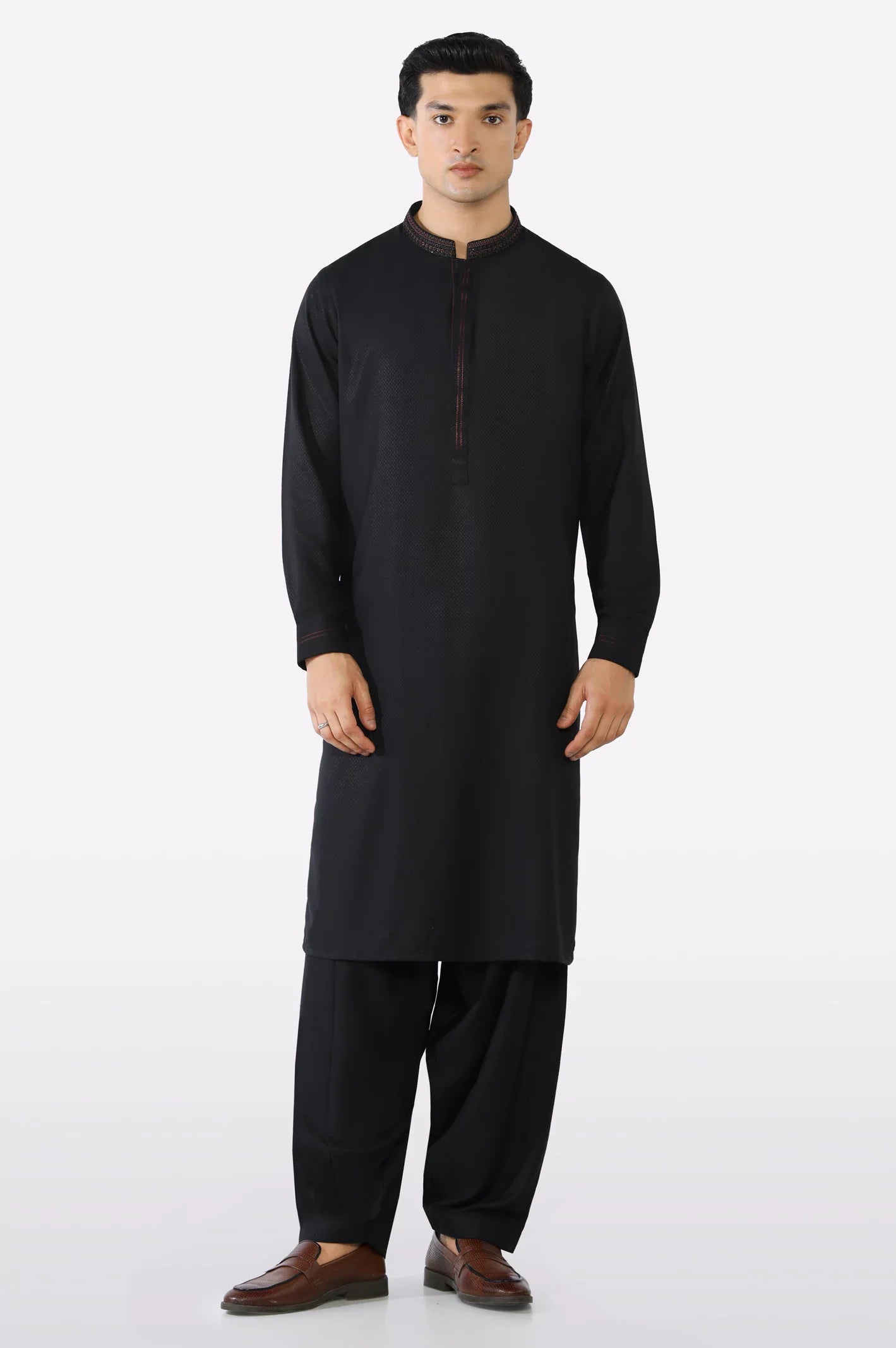 Black Wash & Wear Shalwar Kameez