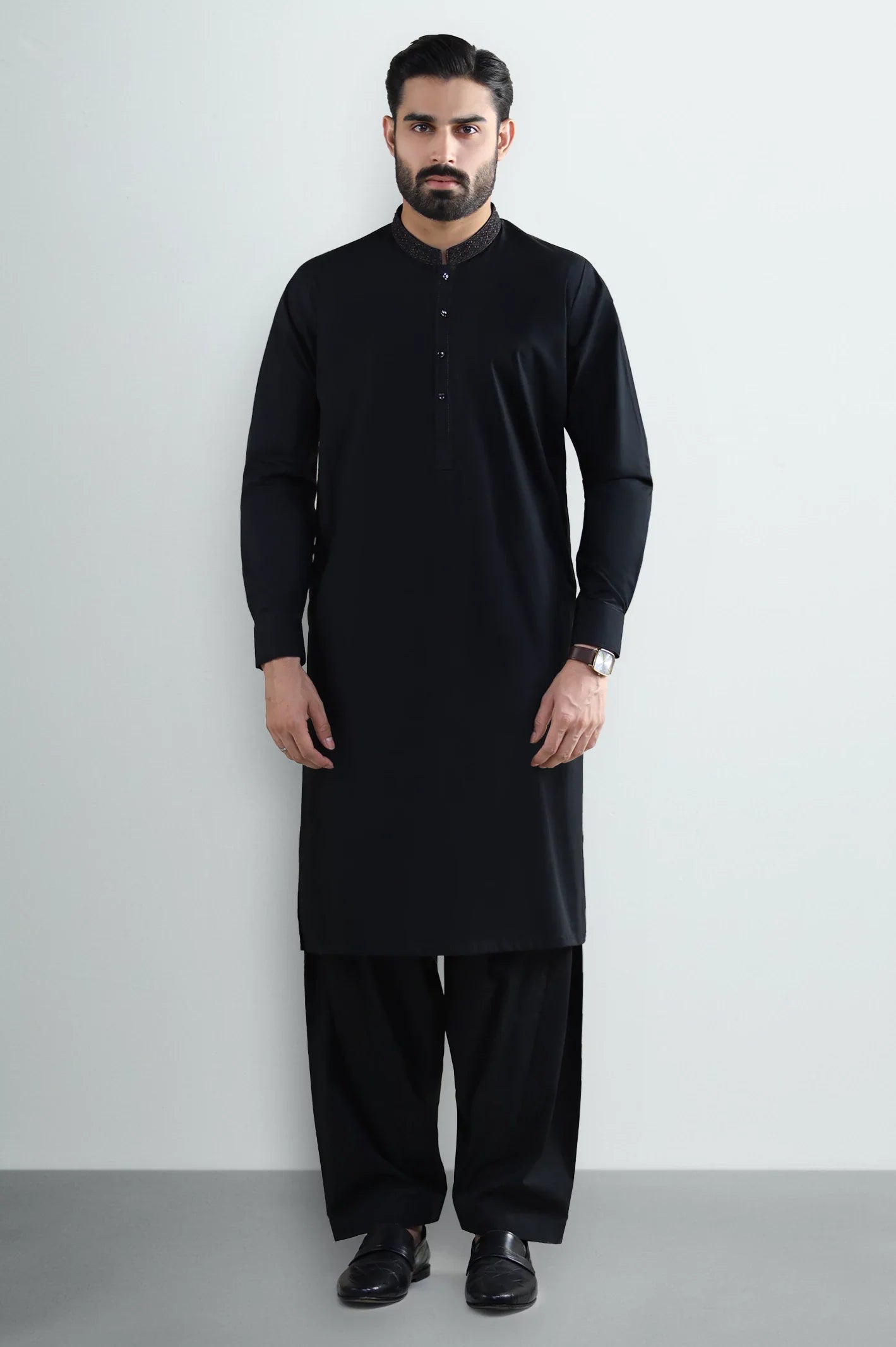 Black Cotton Shalwar Kameez