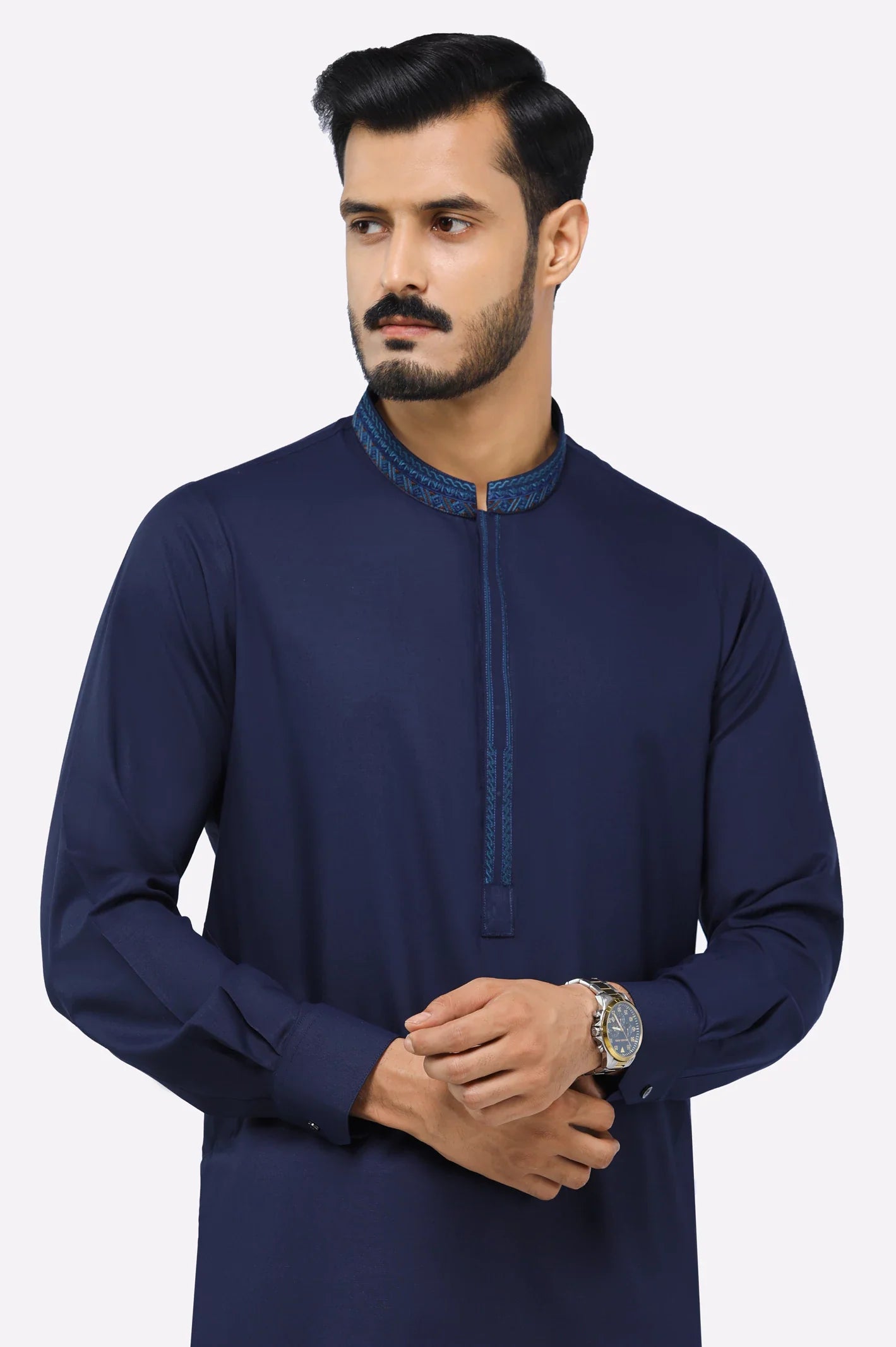 Dark Blue Wash & Wear Shalwar Kameez