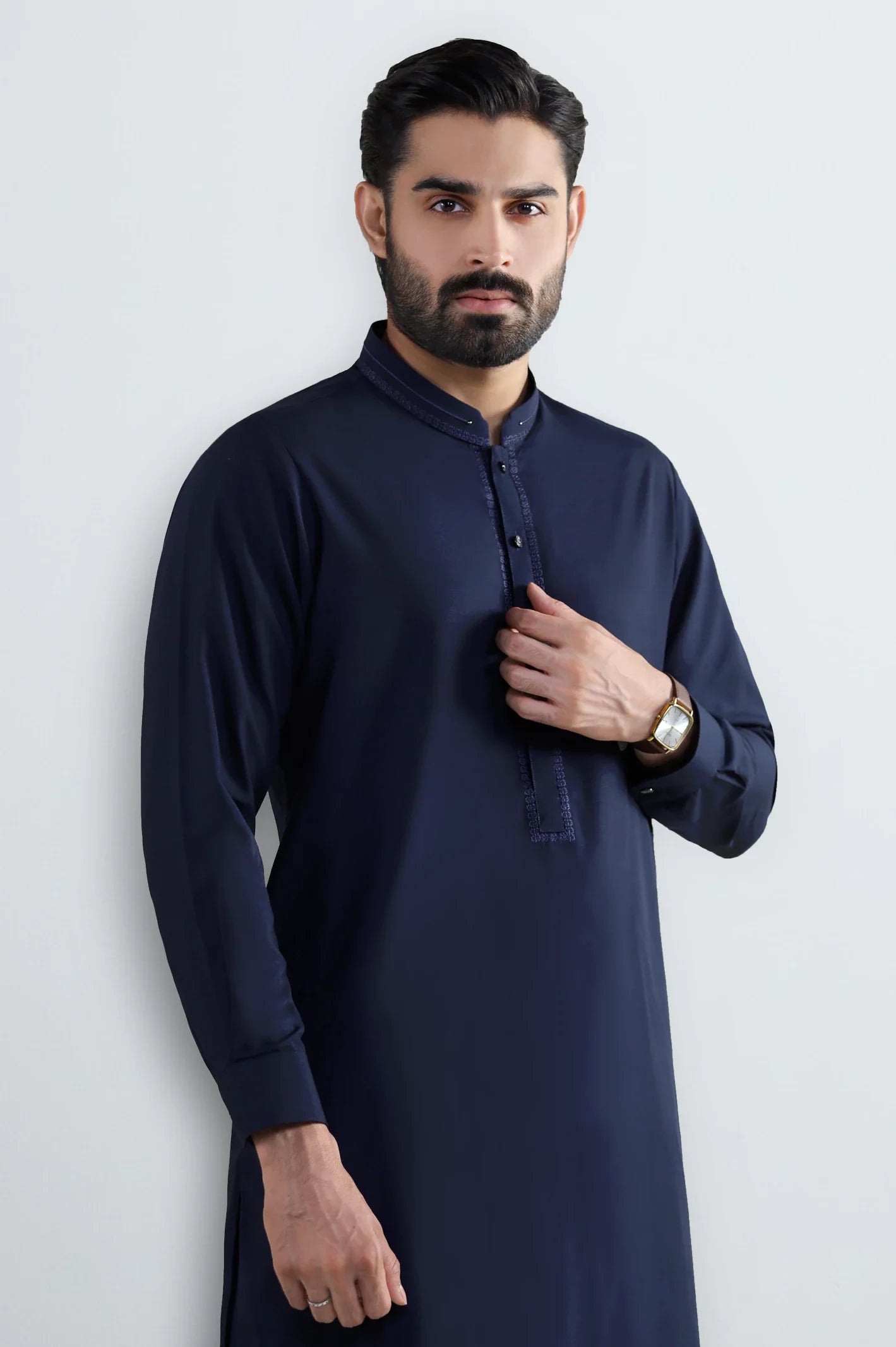 Navy Blue Wash & Wear Shalwar Kameez