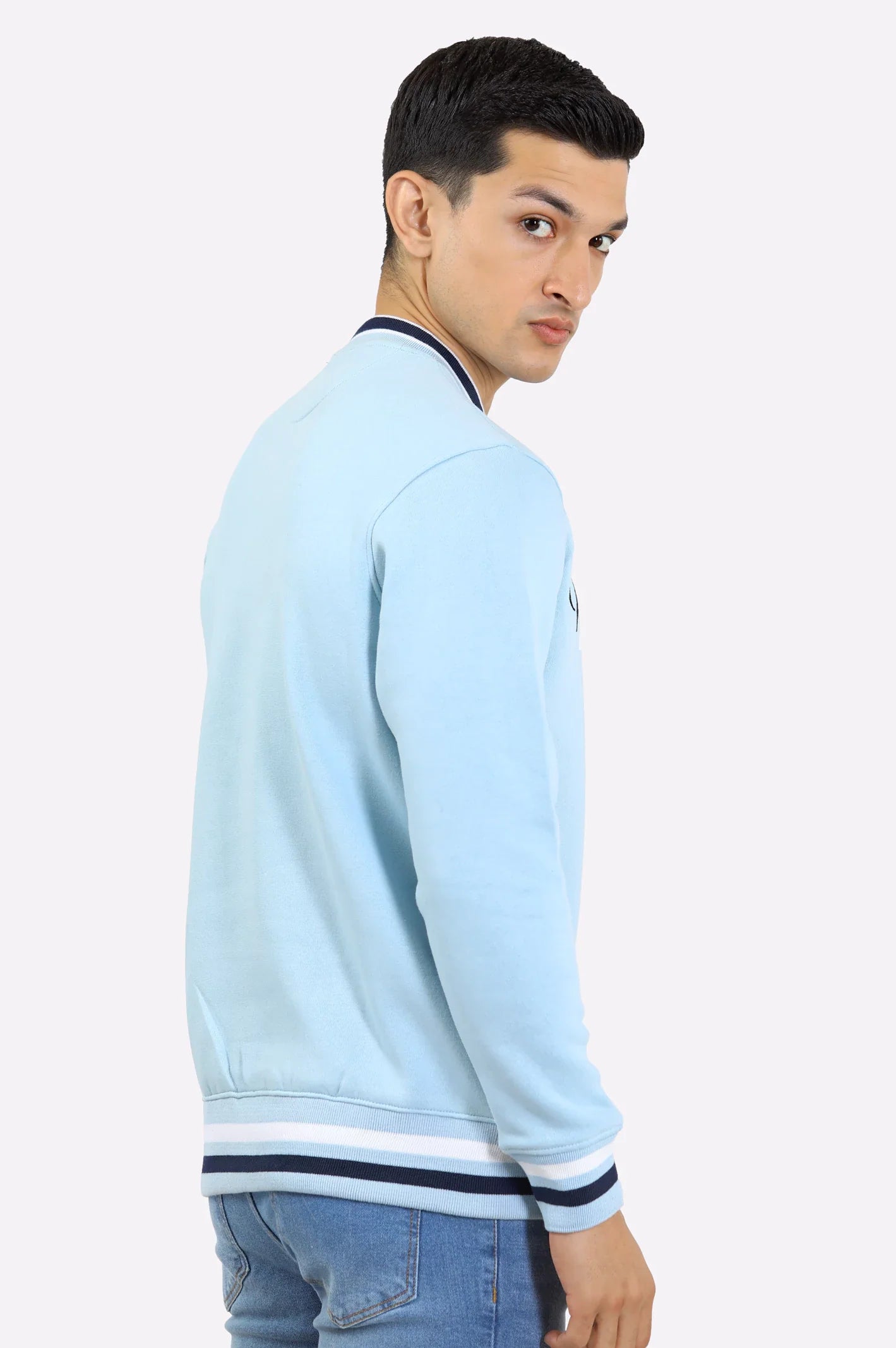 Ice Blue Graphic Print Sweatshirt