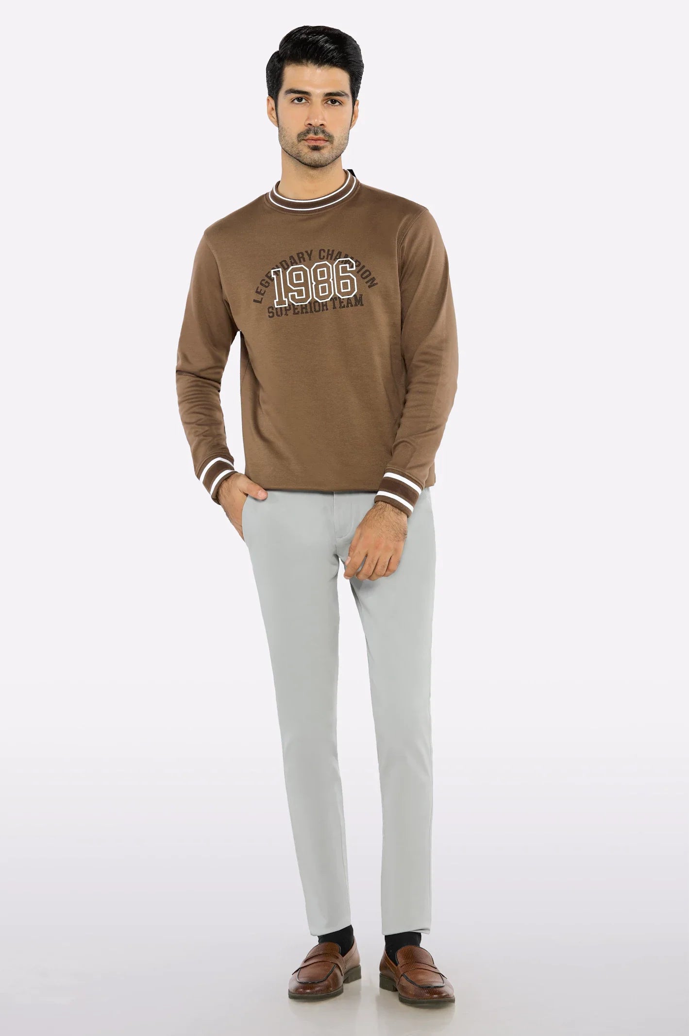 Light Brown Graphic Sweatshirt