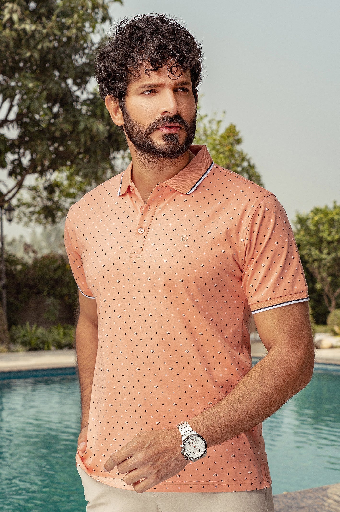 Diners Mens Polo T-Shirt SKU: NA794-PEACH - Diners