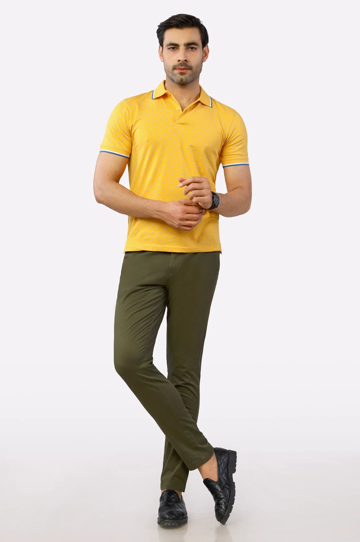 Yellow Printed Polo