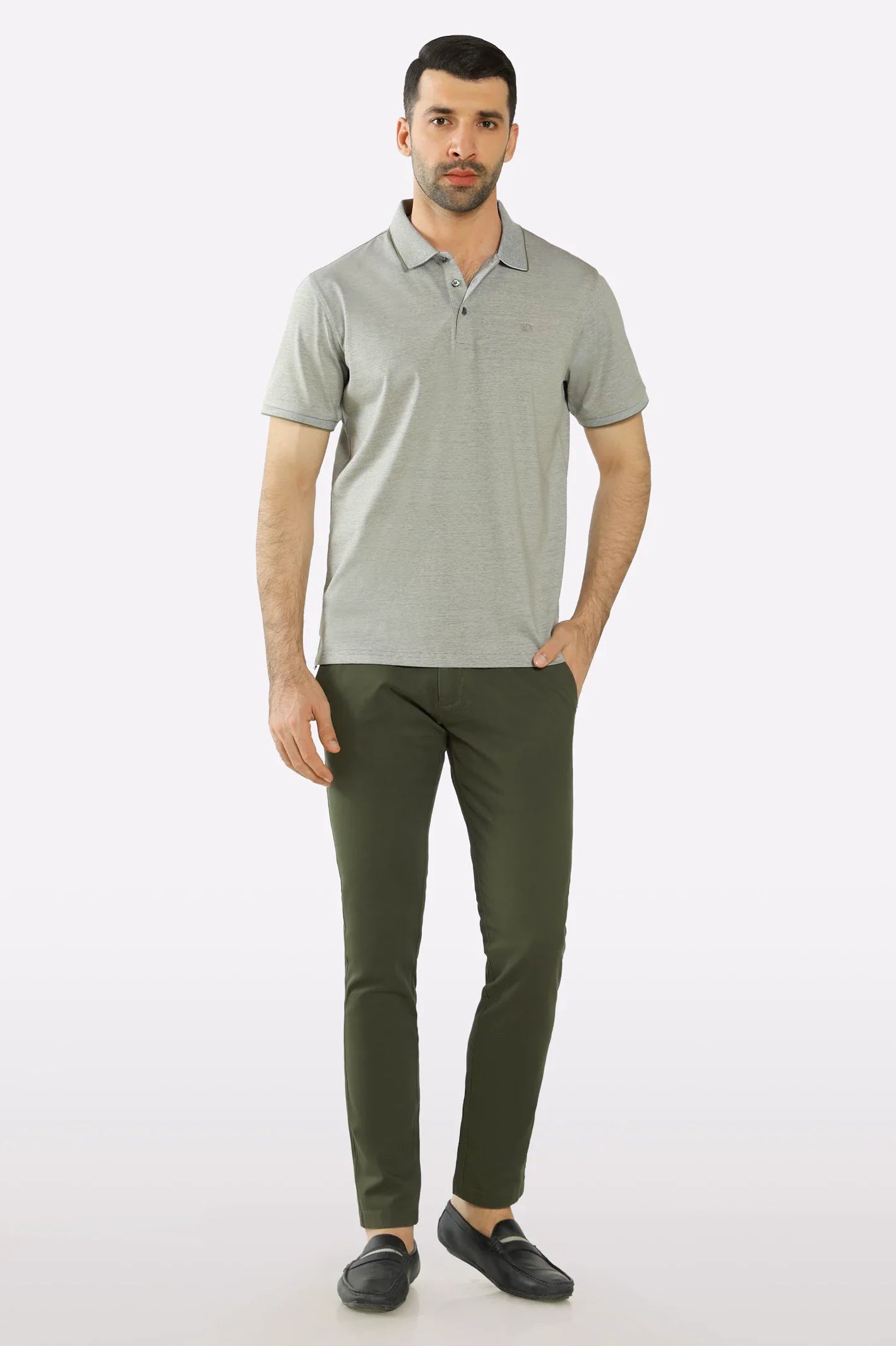 Light Green Yarn Dyed Polo