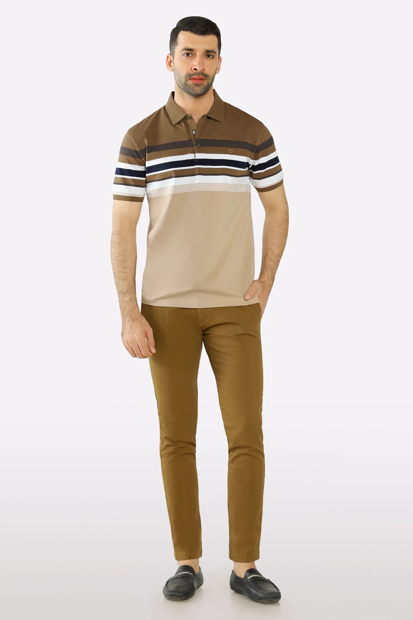 Brown Yarn Dyed Polo