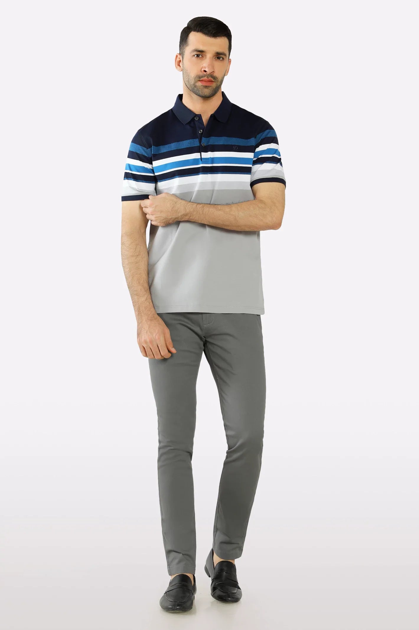 Blue Yarn Dyed Polo