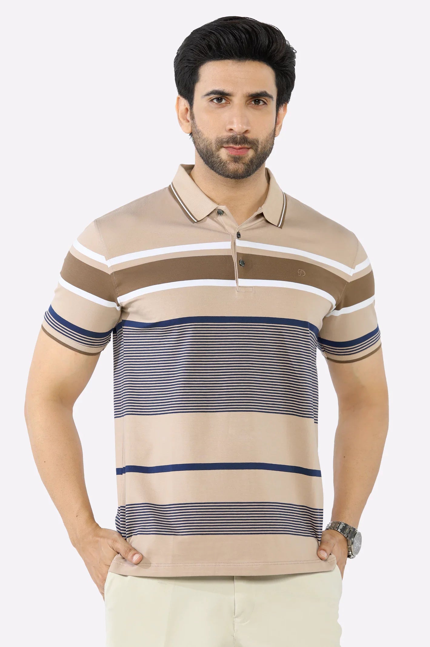 Light Brown Yarn Dyed Polo