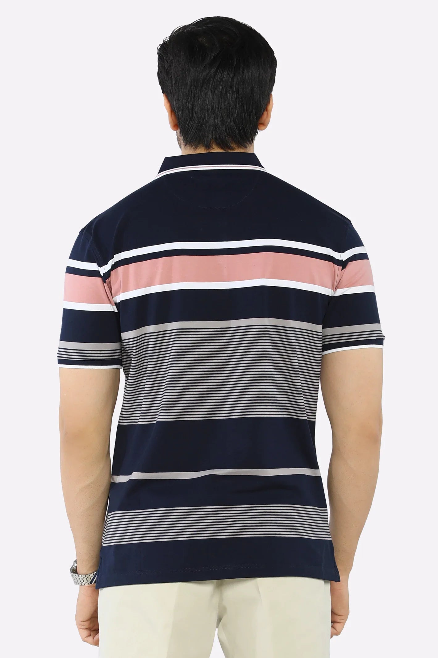 Navy Blue Yarn Dyed Polo