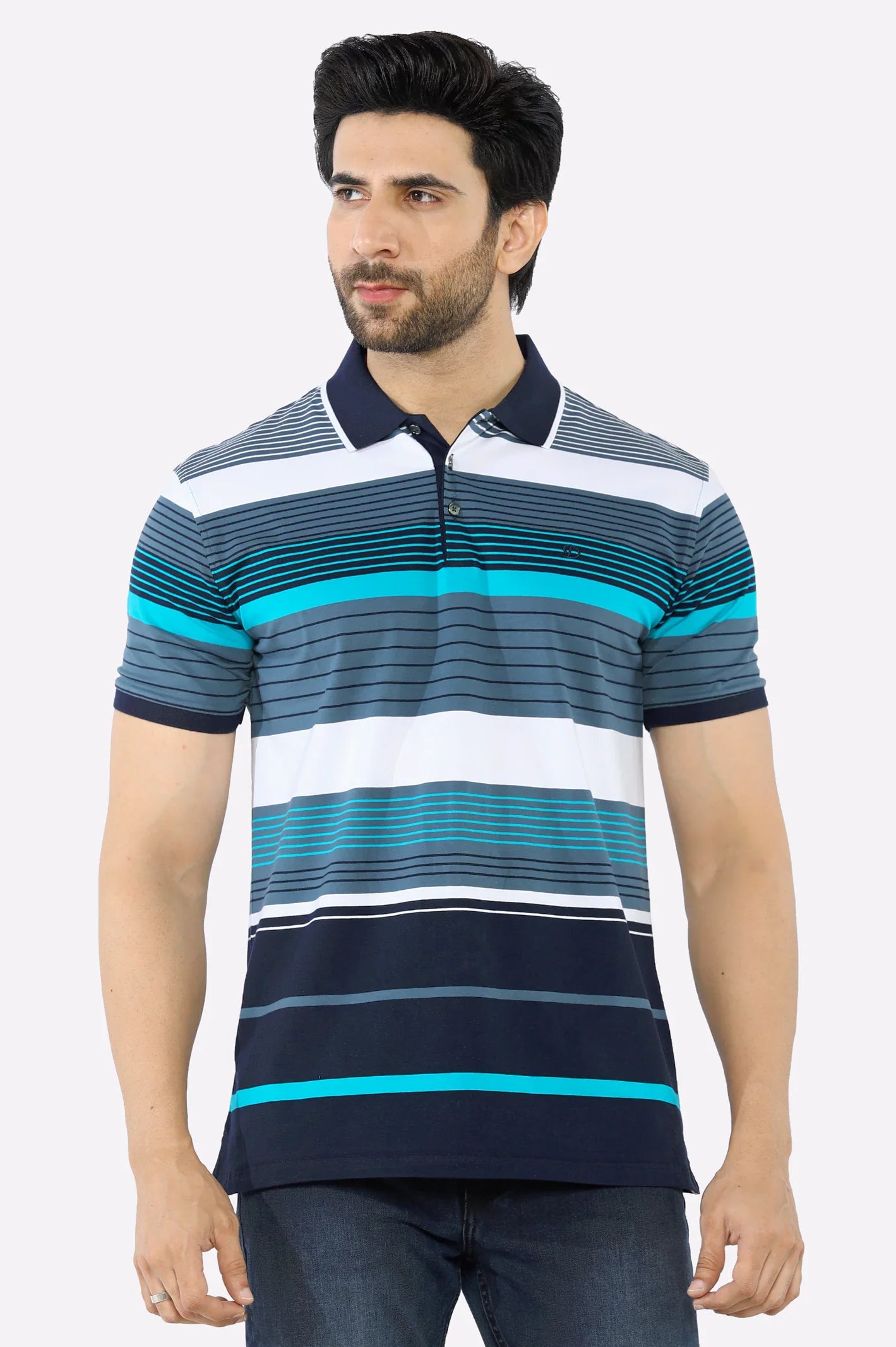 Aqua Yarn Dyed Polo