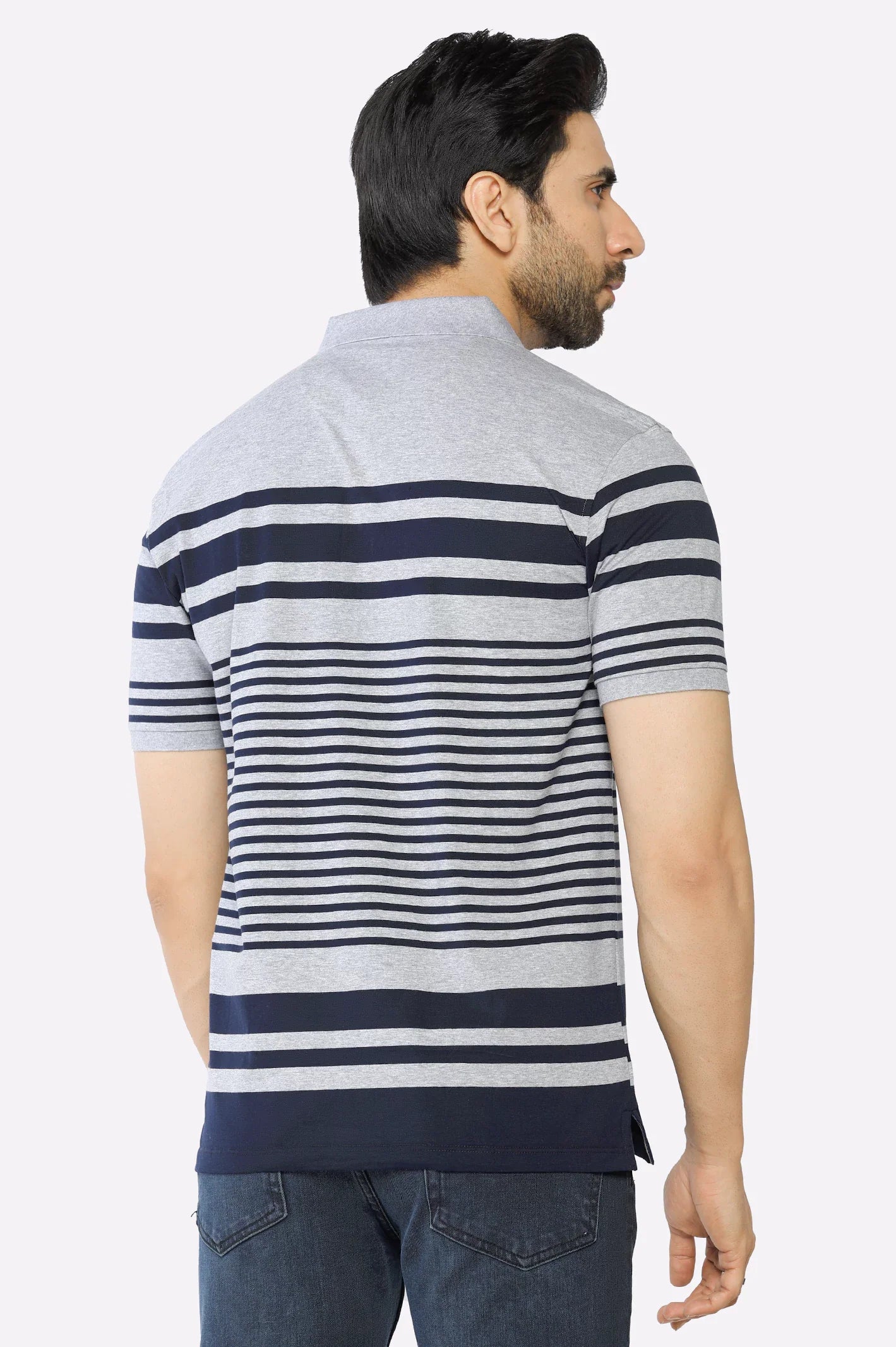Grey Yarn Dyed Polo