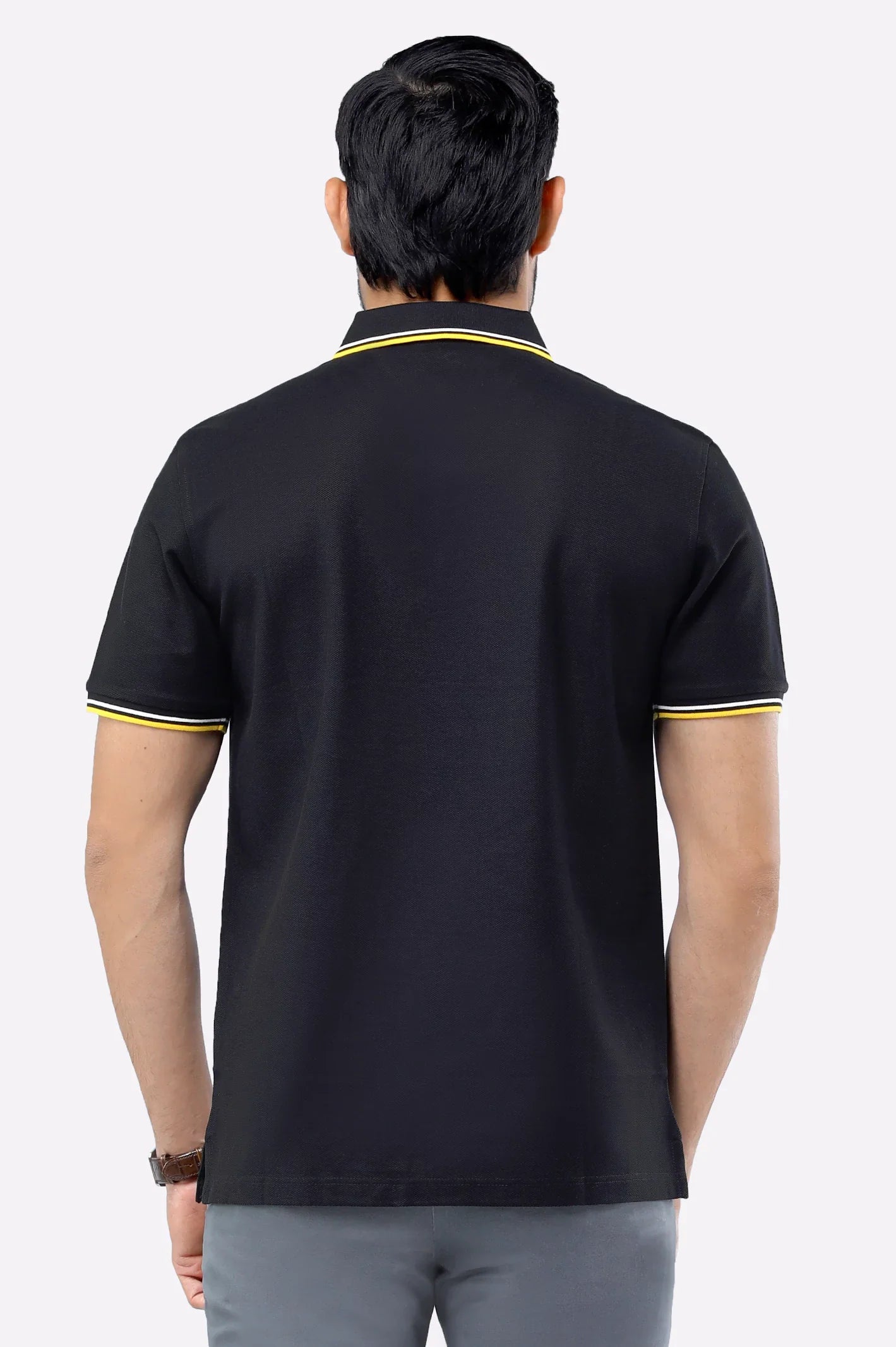 Black Mercerised Polo